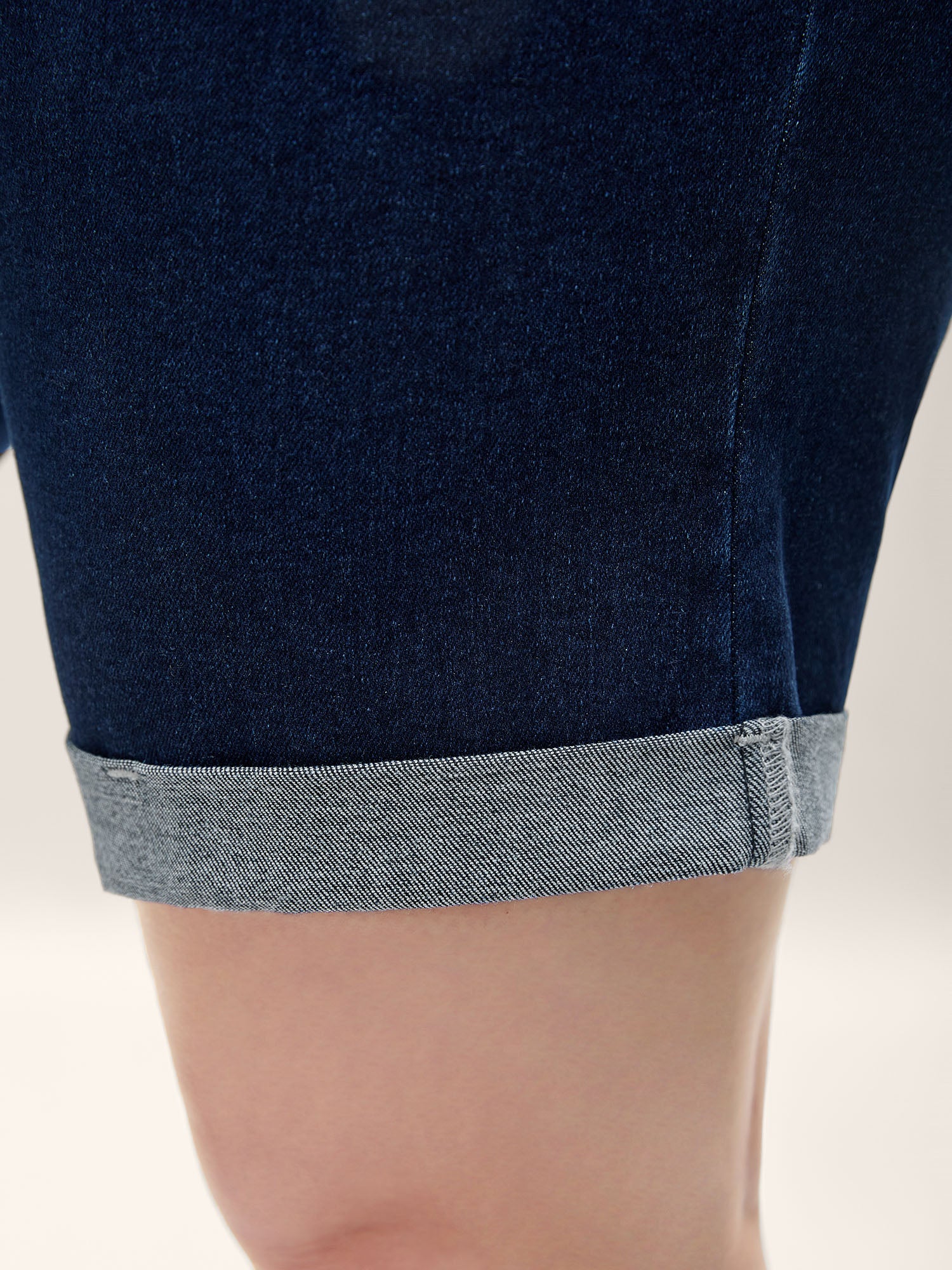 Thigh-Friendly Skinny-Fit High-Rise Denim Shorts - Image 5
