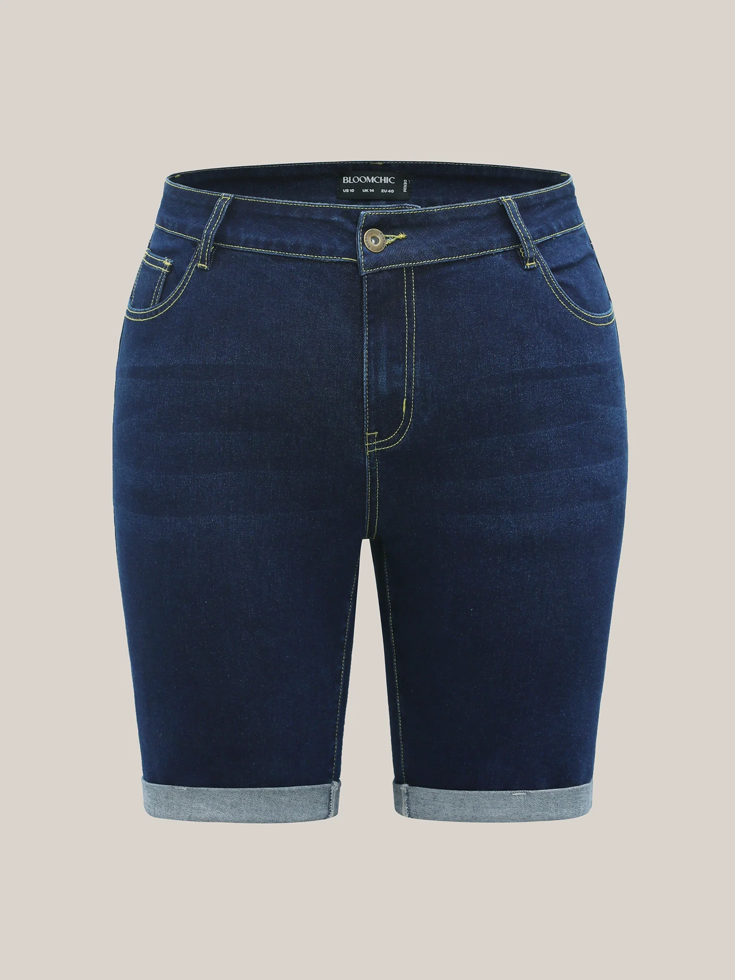 Thigh-Friendly Skinny-Fit High-Rise Denim Shorts - Image 6