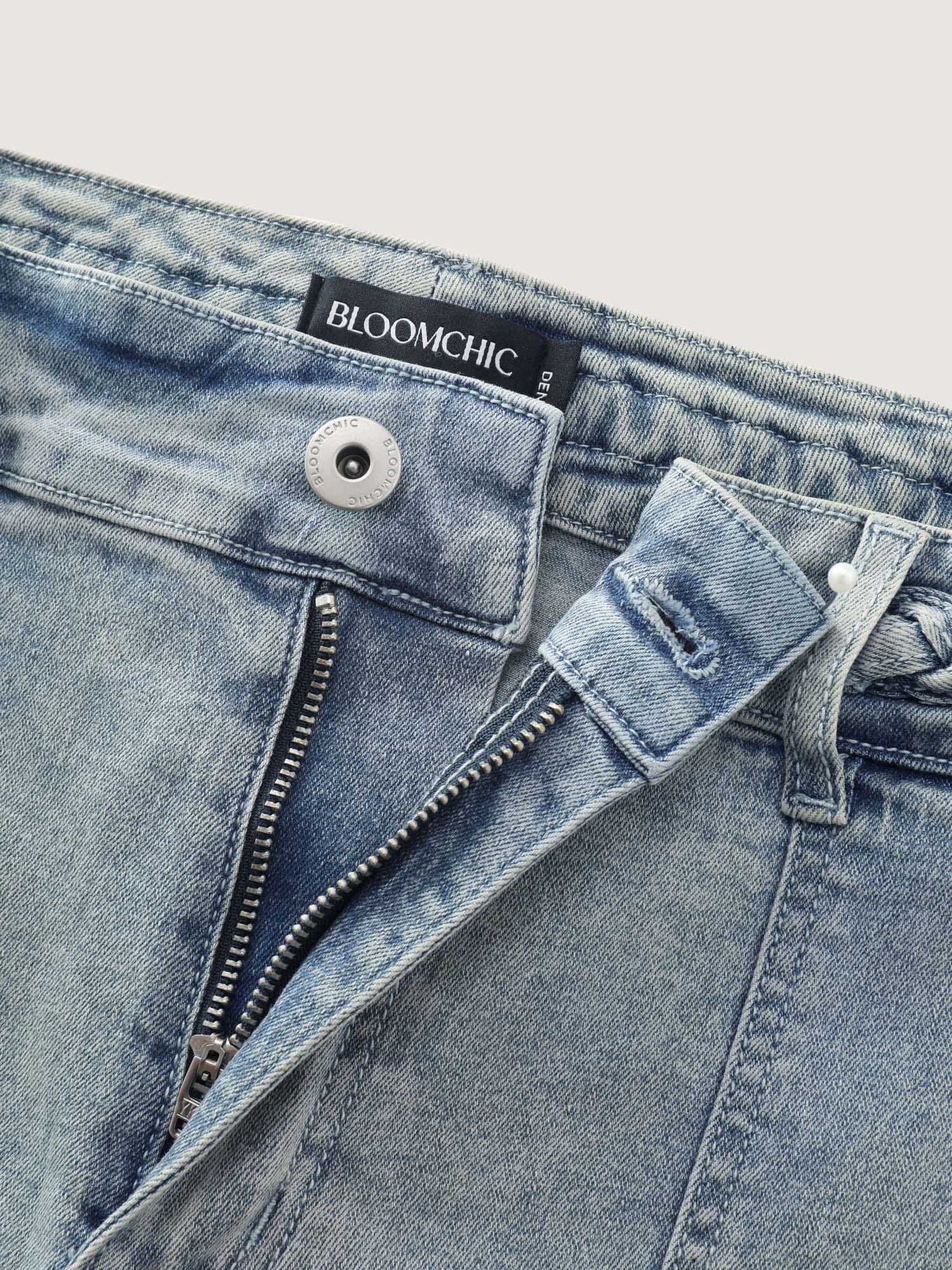 Stretchy Skinny-Fit Denim Shorts - Image 6