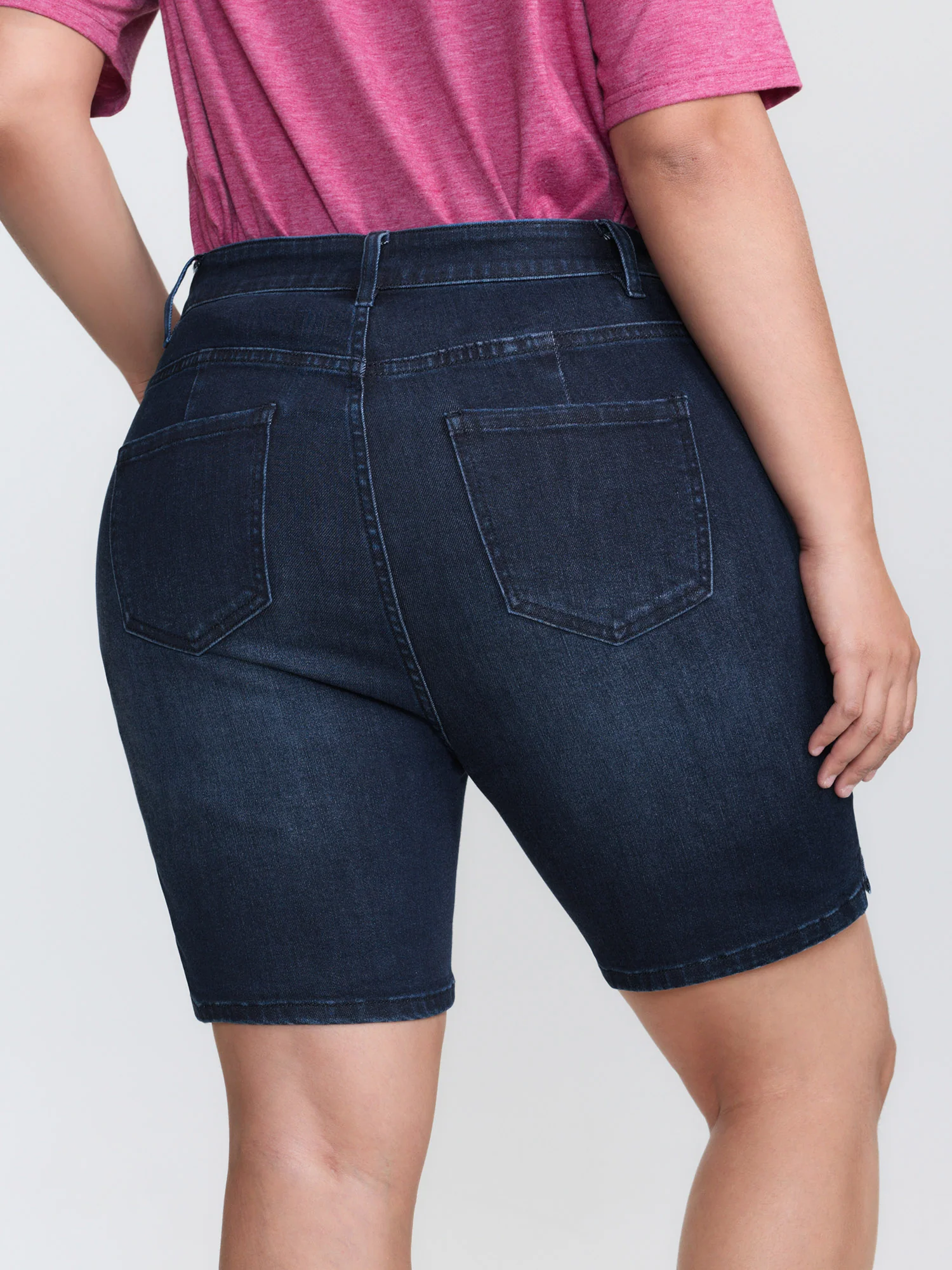 Stretchy Skinny-Fit Denim Shorts - Image 5