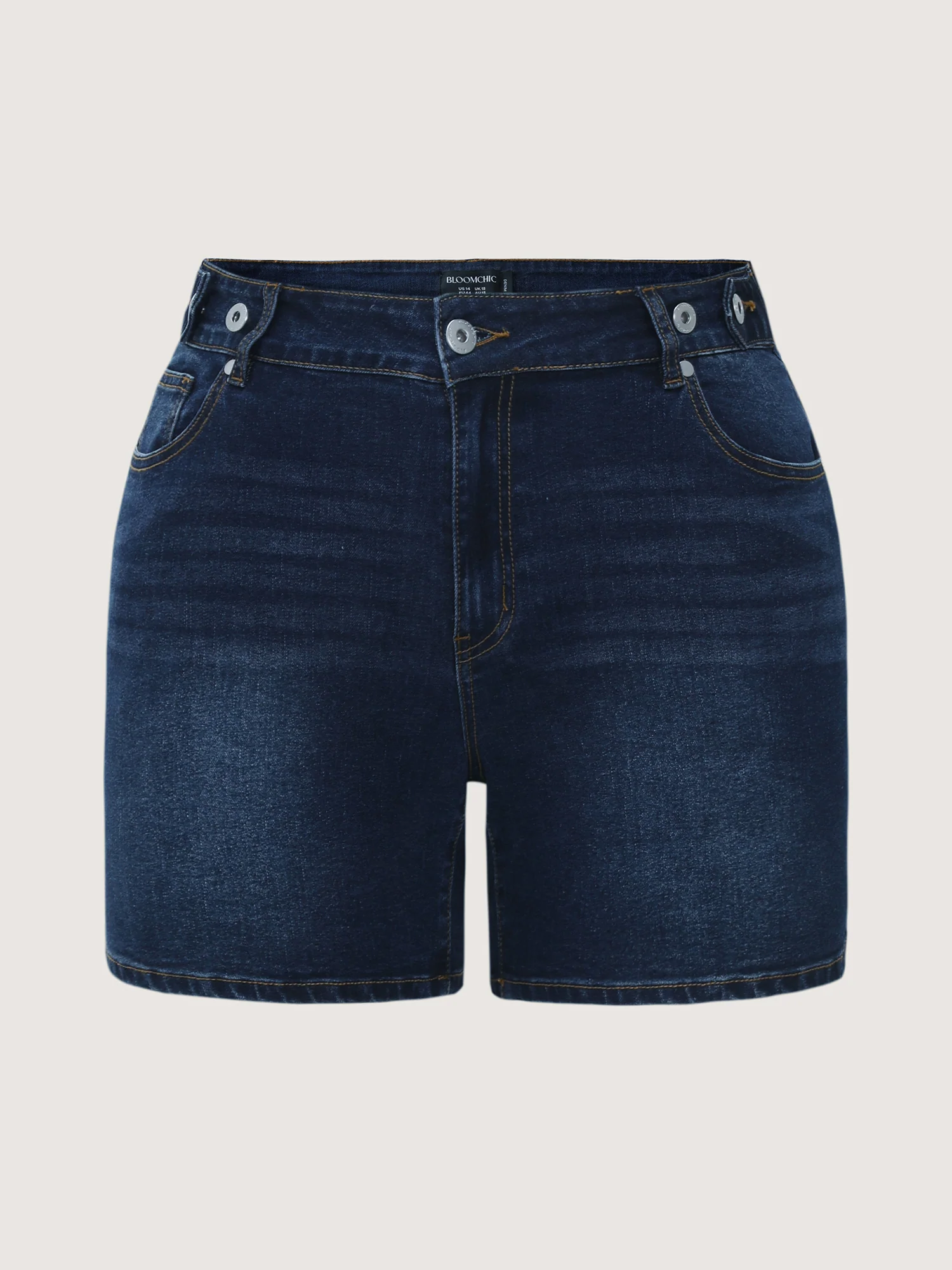 Stretchy Skinny-Fit High-Rise Denim Shorts - Image 9