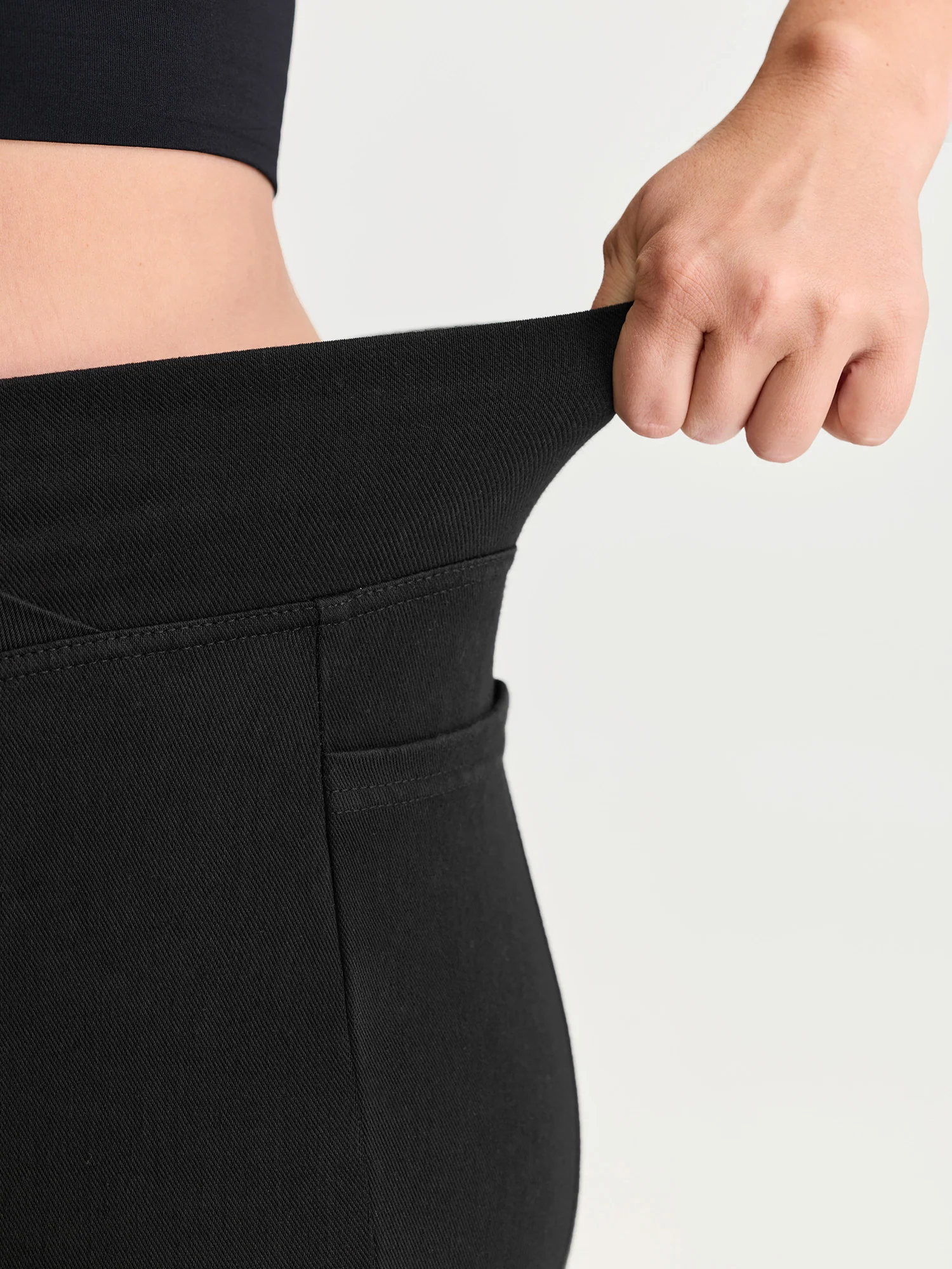 Stretchy Skinny-Fit Overlap Waist Jeans - Image 4
