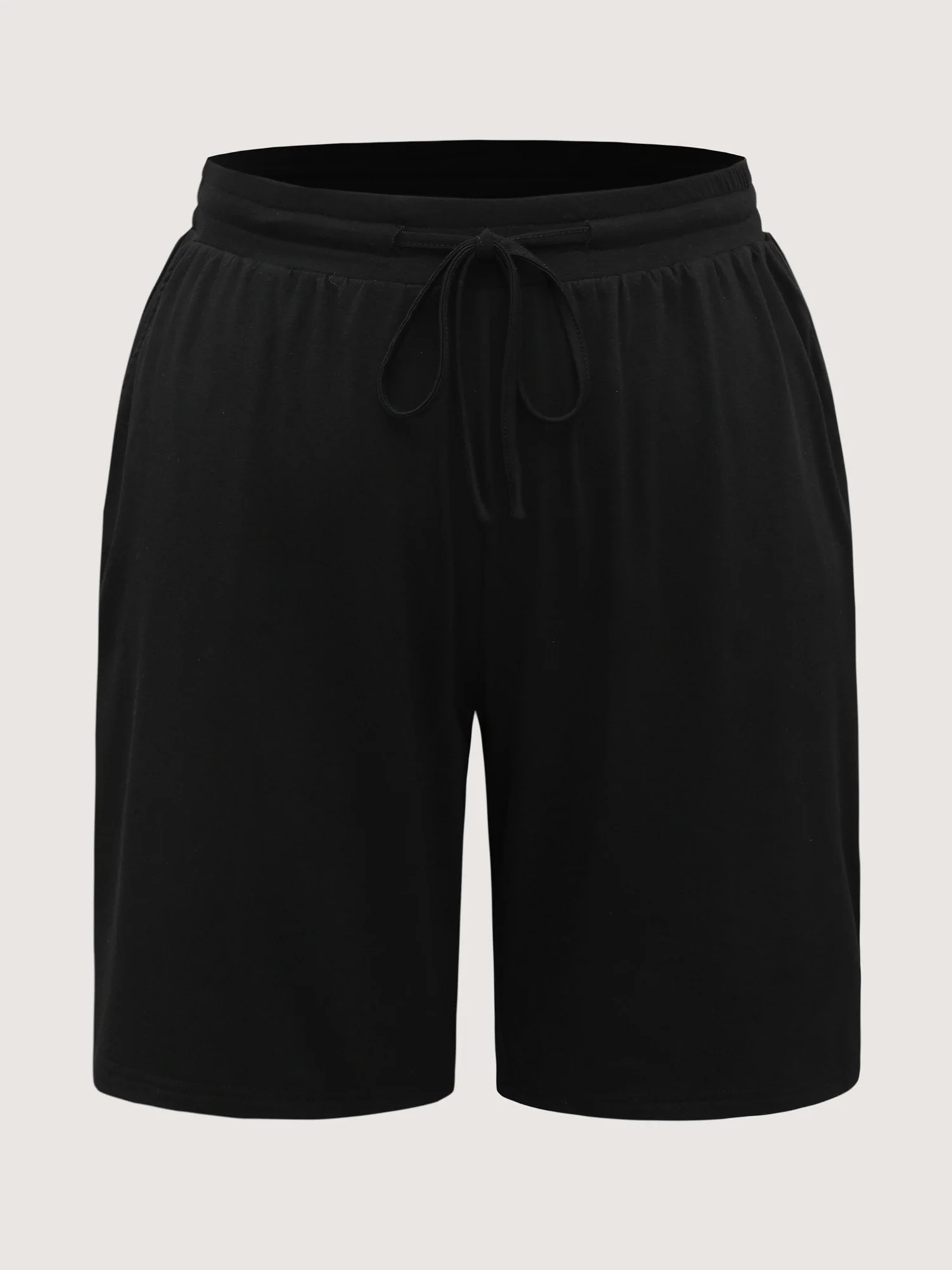 Stretchy Slit Drawstring Straight-Leg Shorts - Image 8