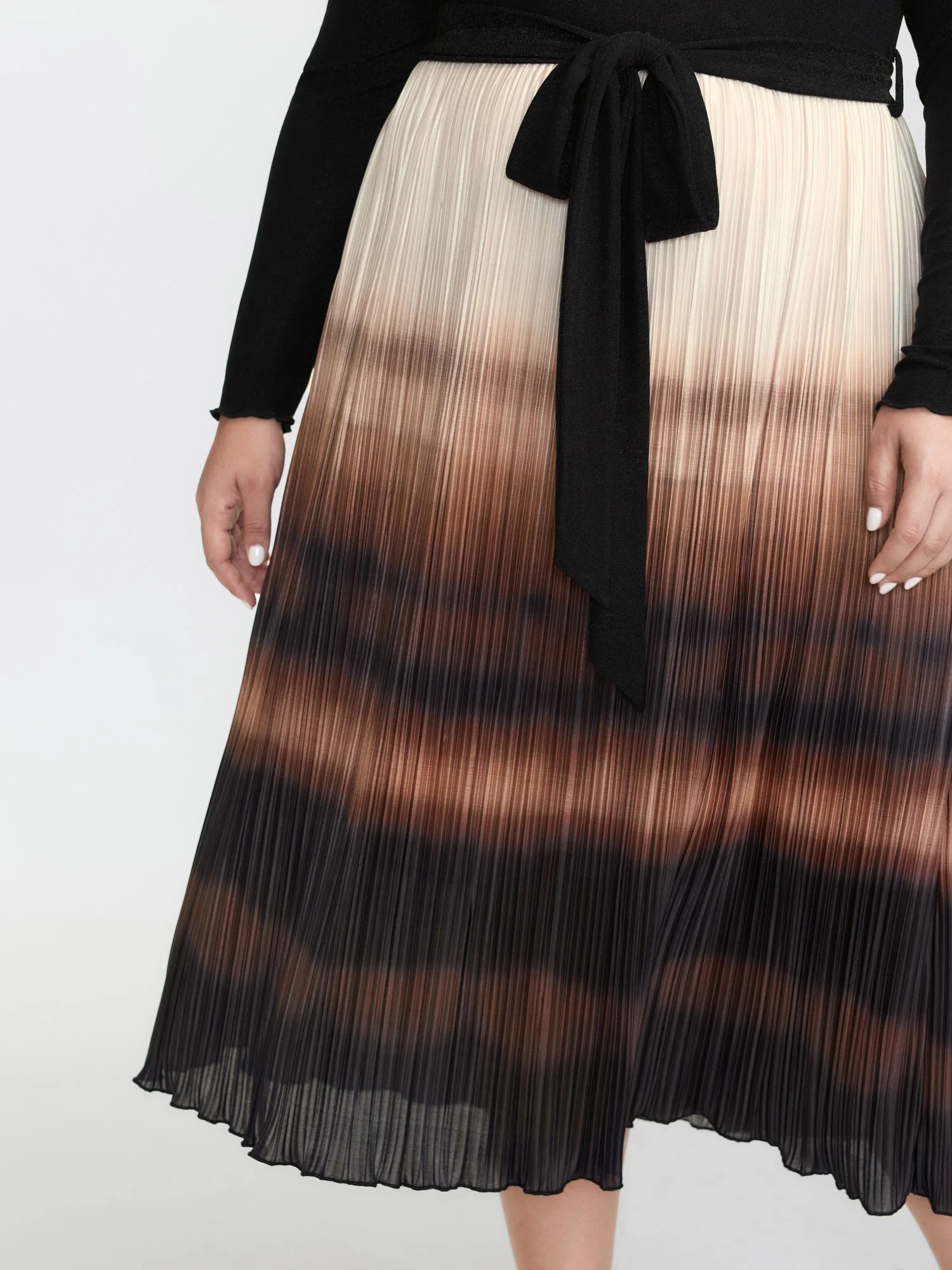 Stretchy Slit Sleeve Waist-Tie Maxi Dress - Image 4