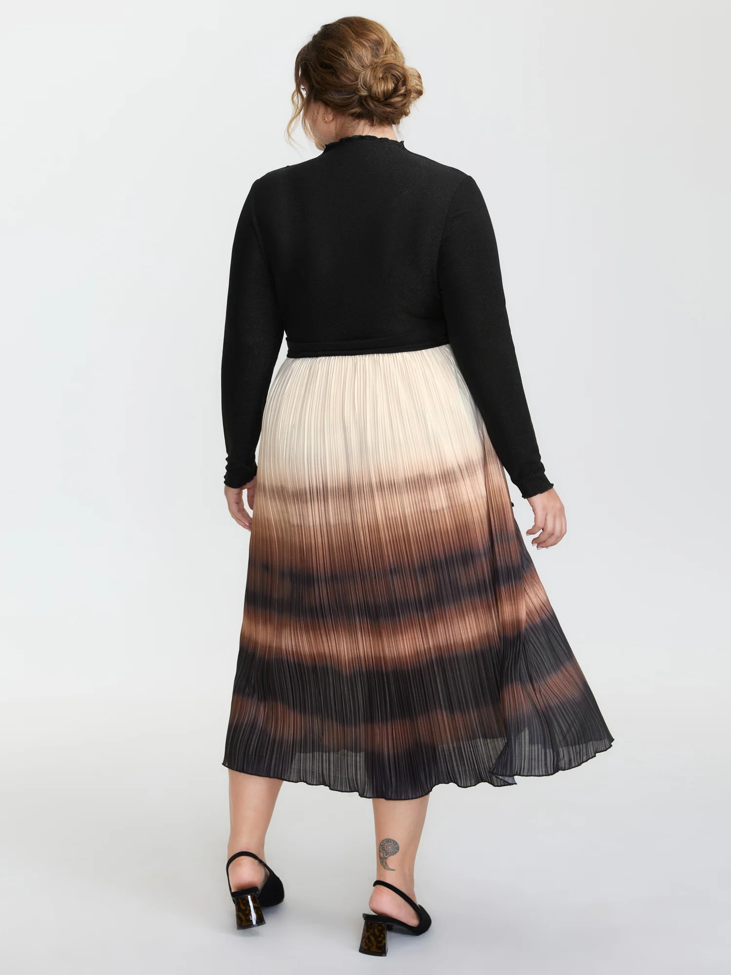 Stretchy Slit Sleeve Waist-Tie Maxi Dress - Image 5