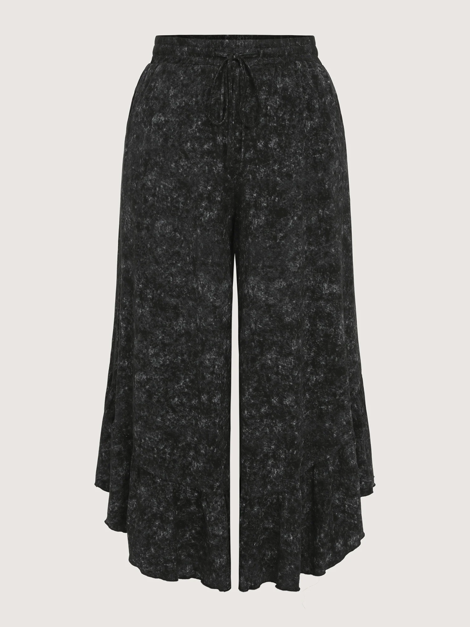 Stretchy Snowflake Effect Ruffled Hem Pants - Image 8