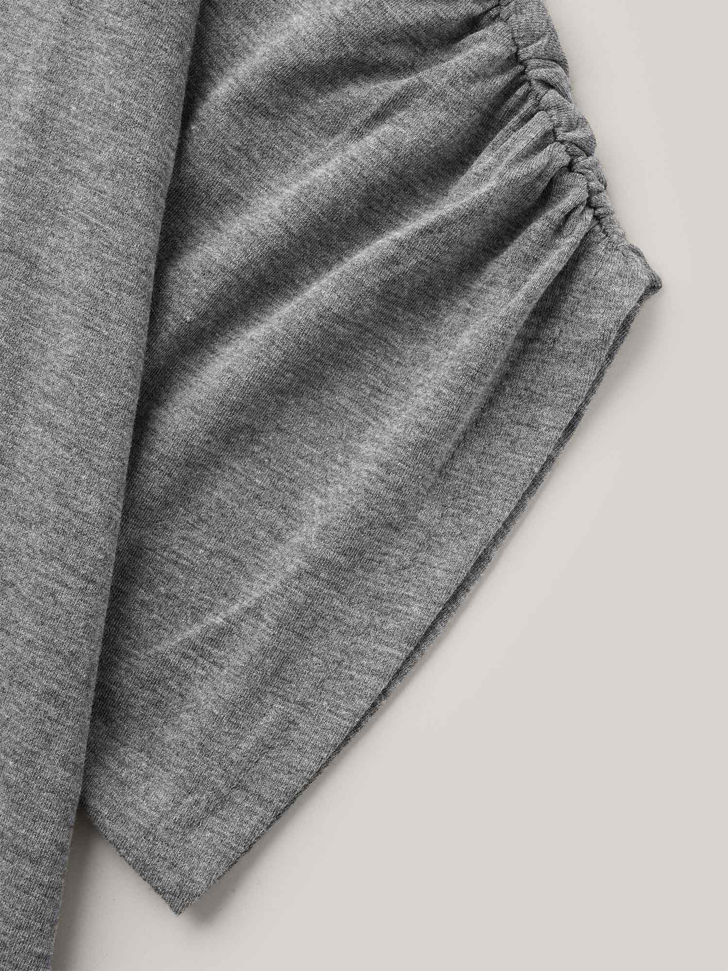 Stretchy Solid Color Gathered Sleeve T-Shirt - Image 6