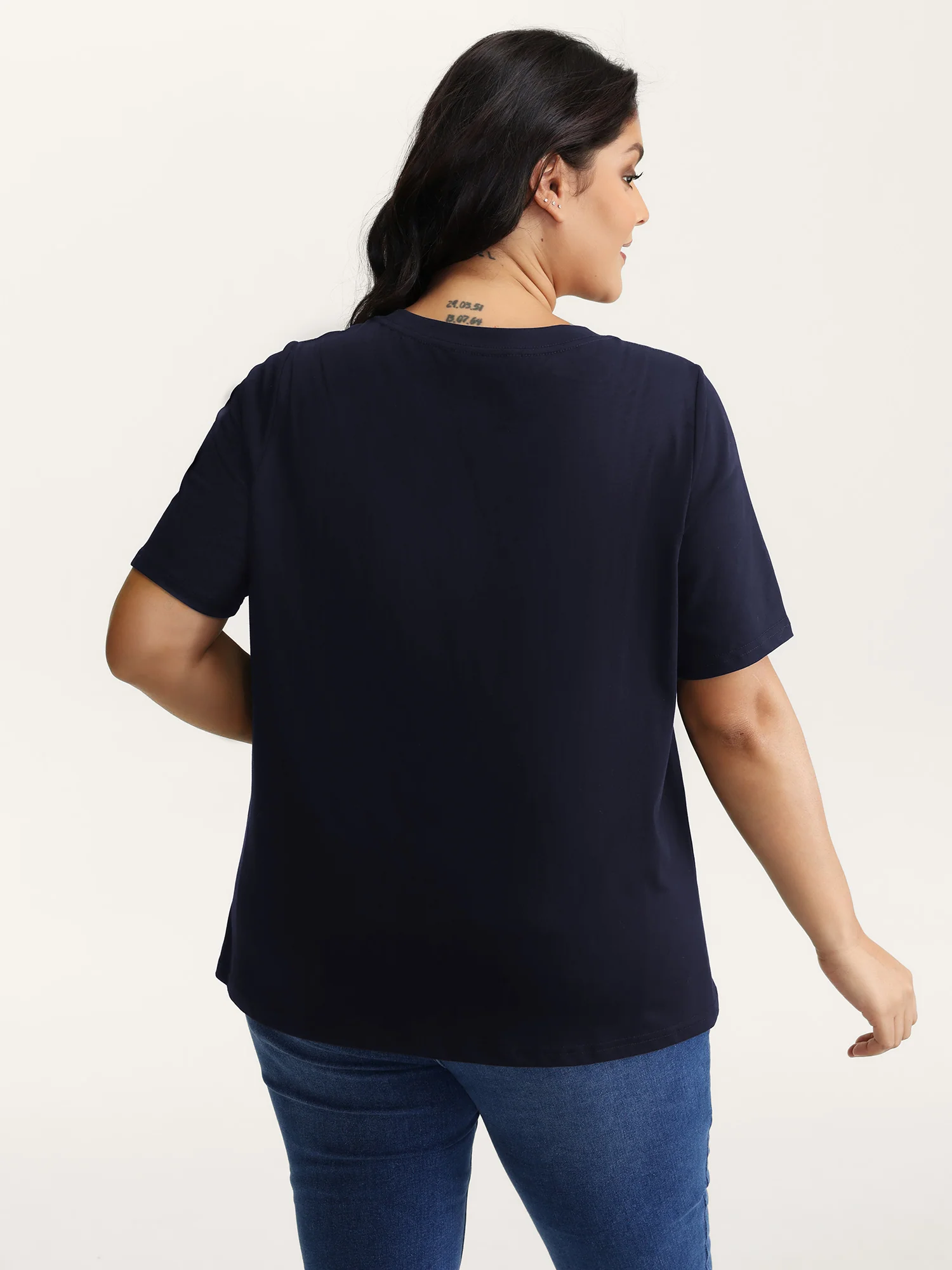 Stretchy Solid Crew Neck T-Shirt - Image 16