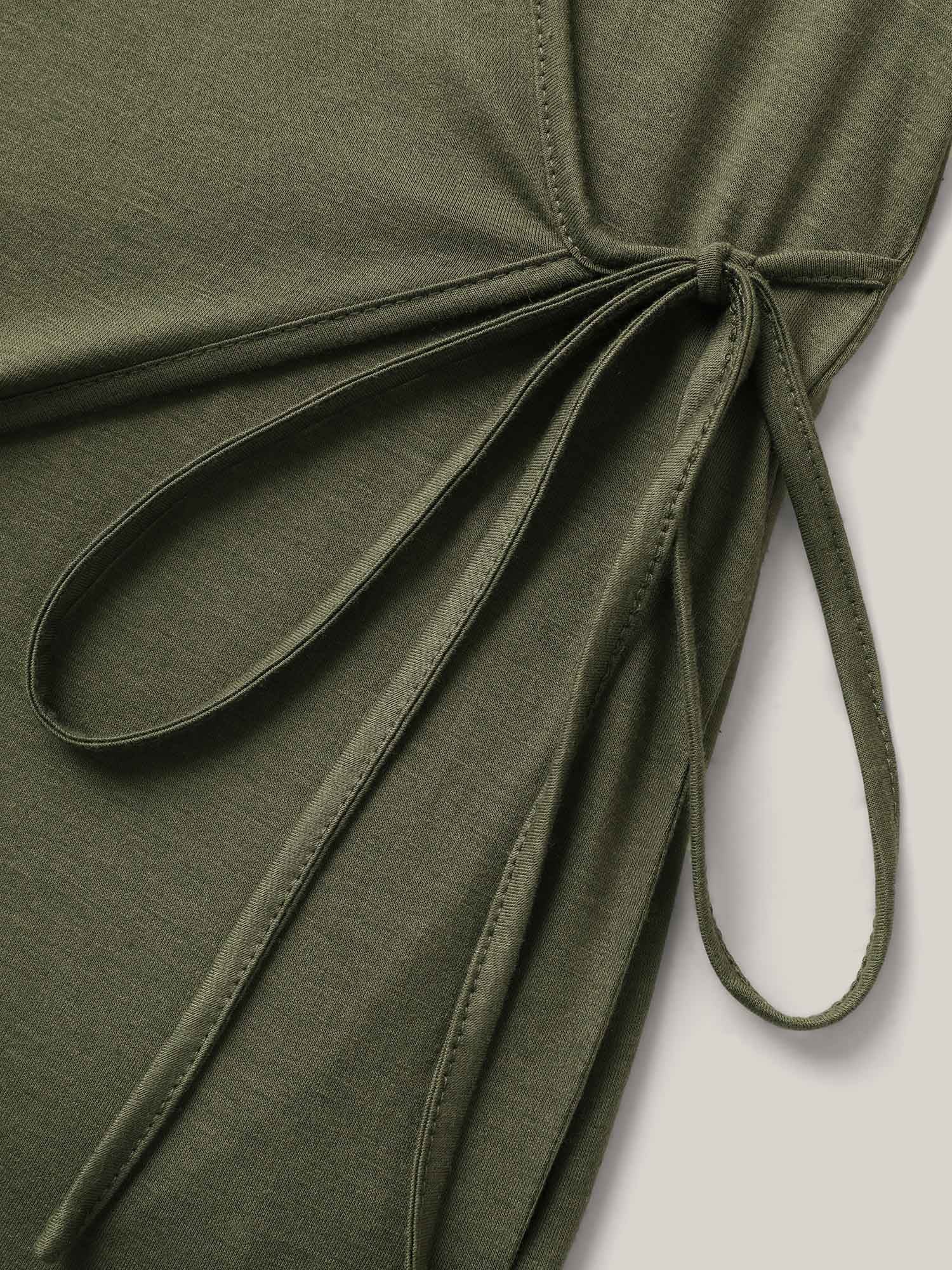 Stretchy Solid Wrap Tie Harlan Jumpsuit - Image 5