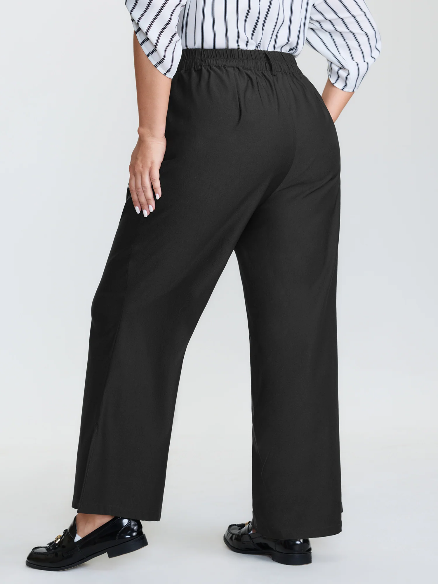 Stretchy Split Hem Bootcut Pants - Image 6