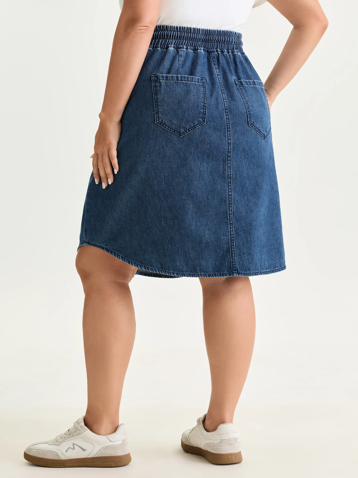 Stretchy Straight-Fit Denim Mini Skirt - Image 5