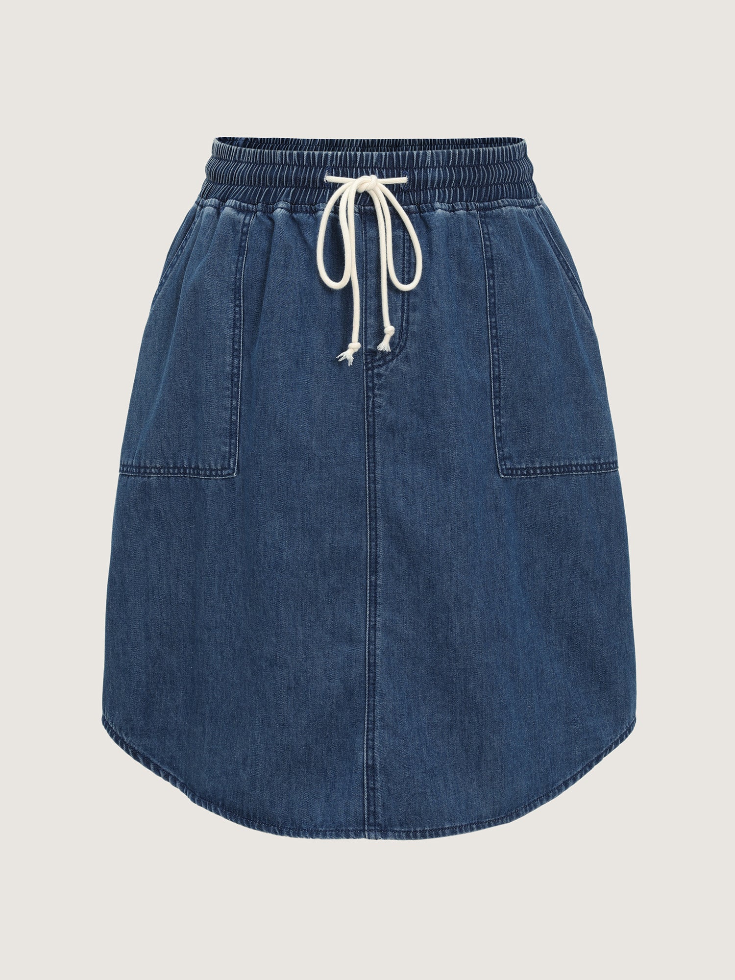 Stretchy Straight-Fit Denim Mini Skirt - Image 8