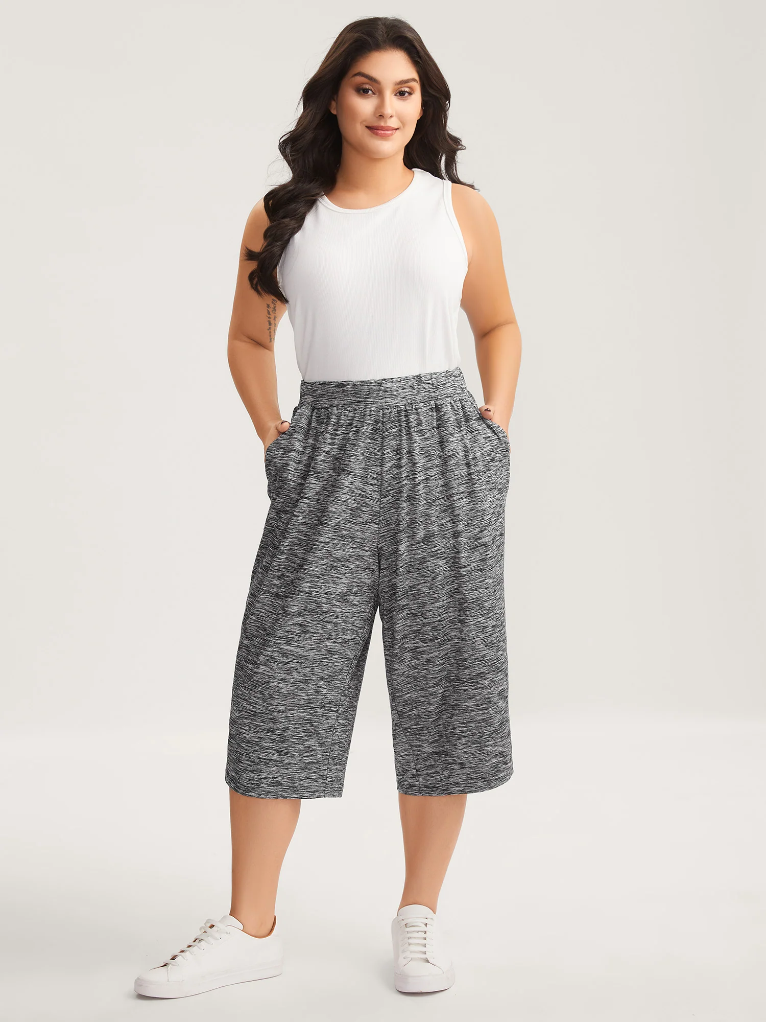 Stretchy Straight Leg Capri Pants - Image 2