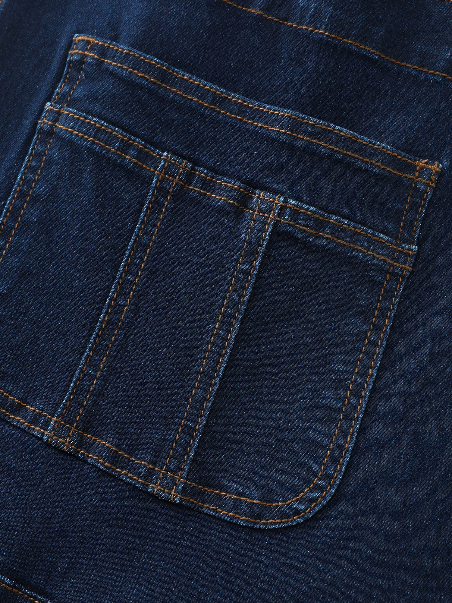 Stretchy Straight-Leg Denim Overall Jumpsuit - Image 7