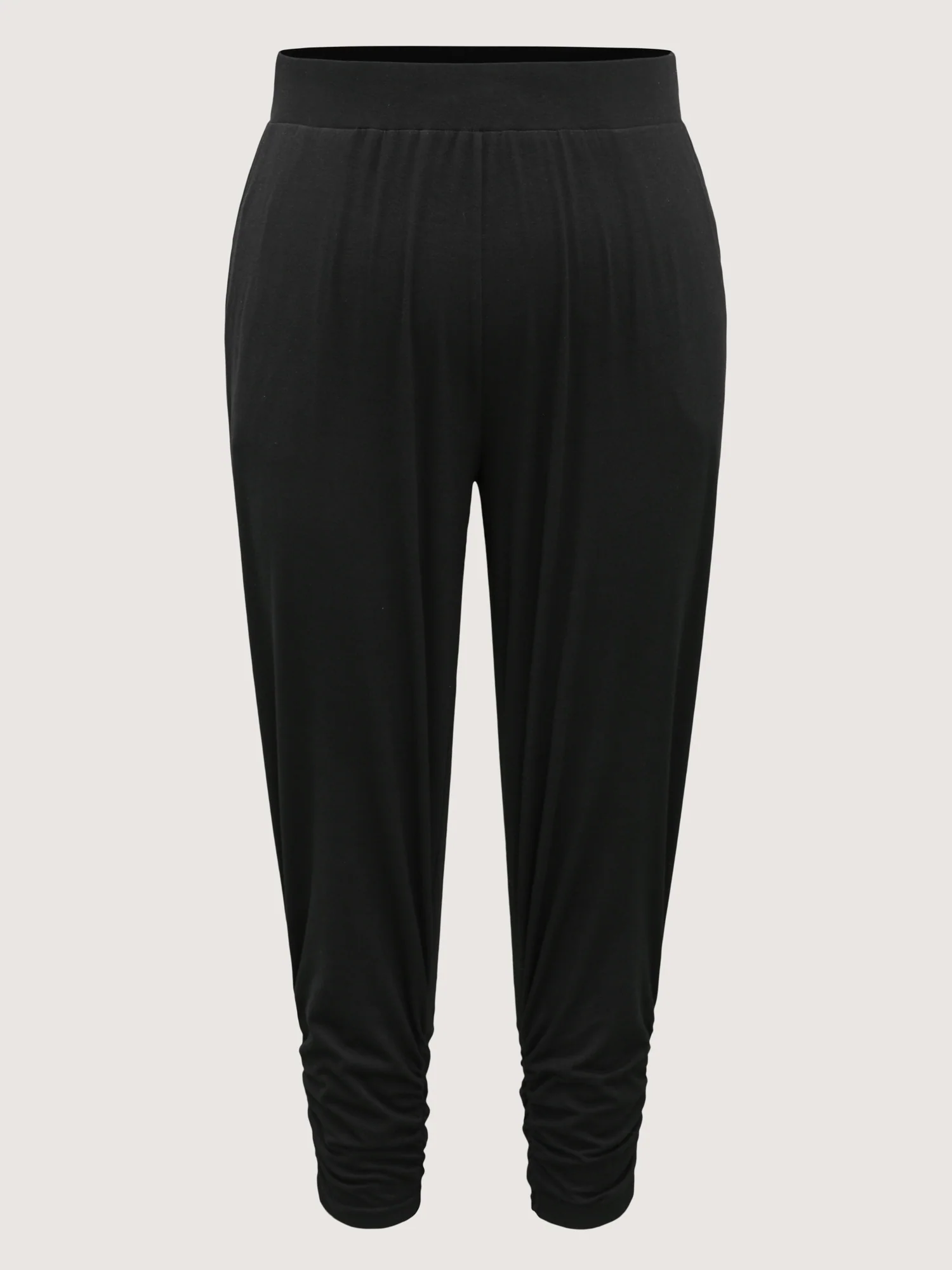 Stretchy Straight-Leg Gathered Hem Pants - Image 8