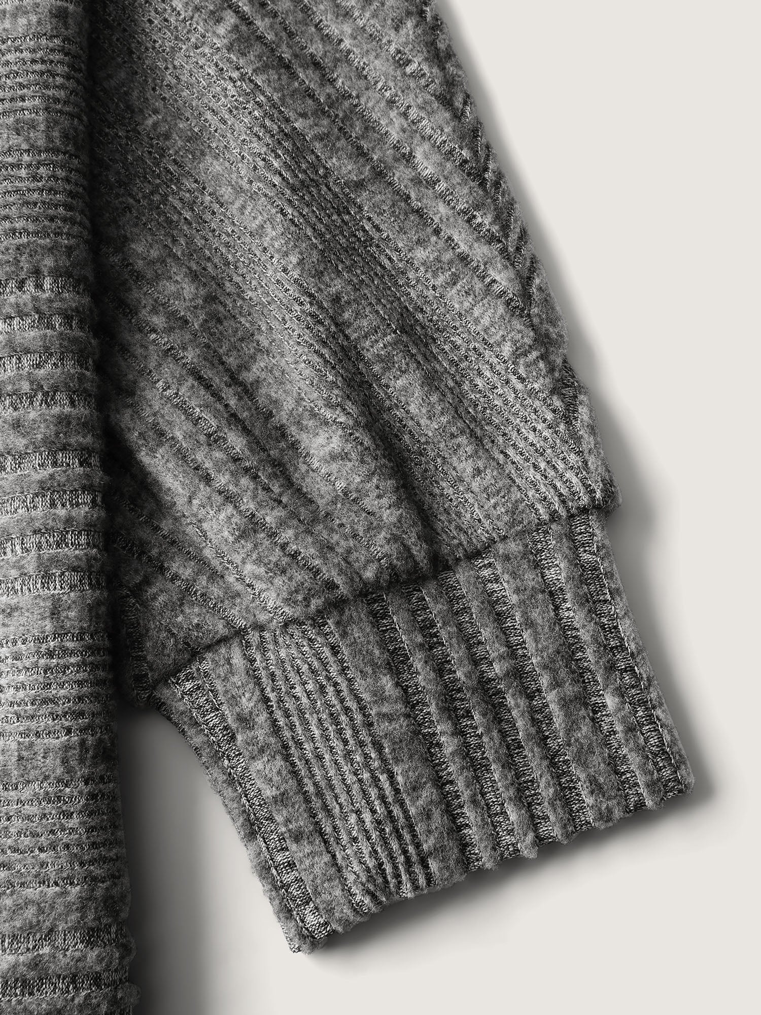 Stretchy Stripe Knit Raglan Sleeve Sweatshirt - Image 6