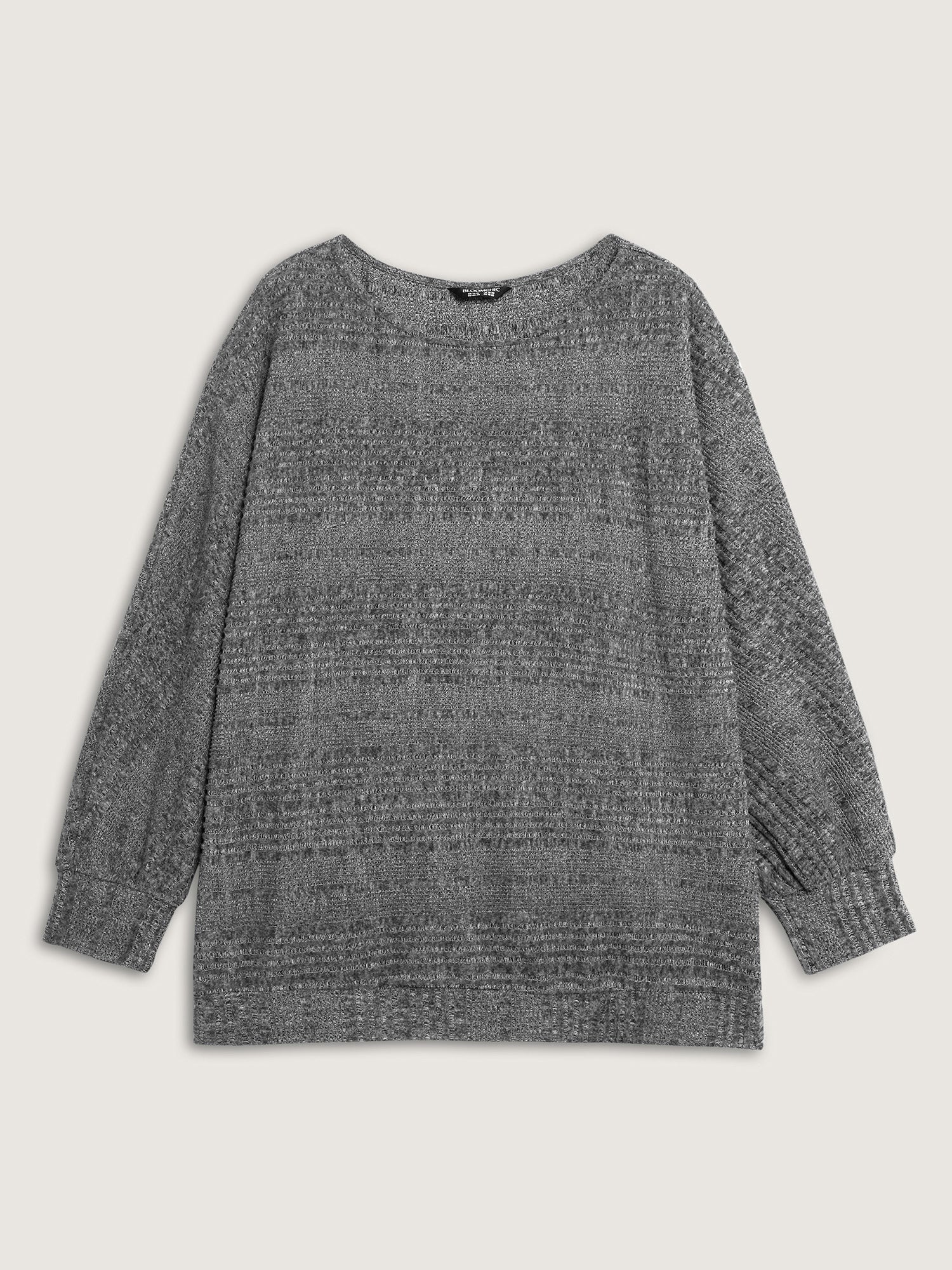 Stretchy Stripe Knit Raglan Sleeve Sweatshirt - Image 7