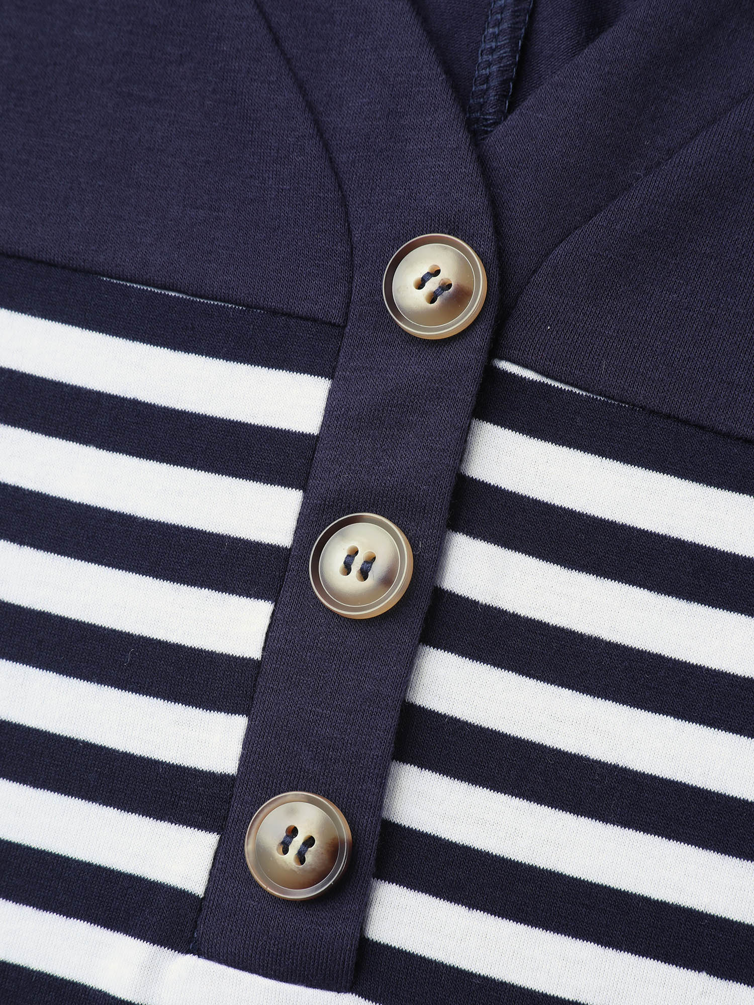 Stretchy Striped Button Front T-Shirt - Image 5