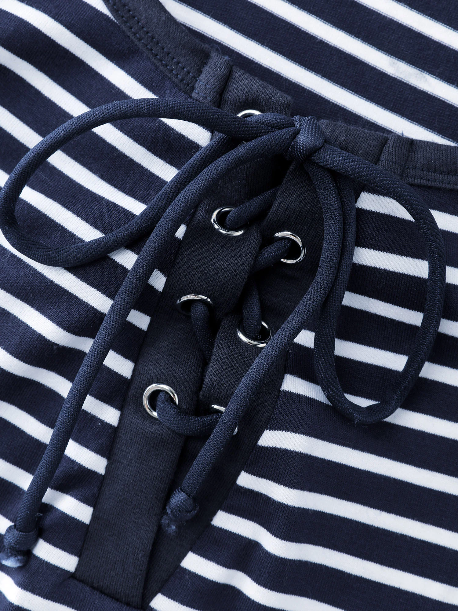 Stretchy Striped Drawstring Neckline Tank Top - Image 6
