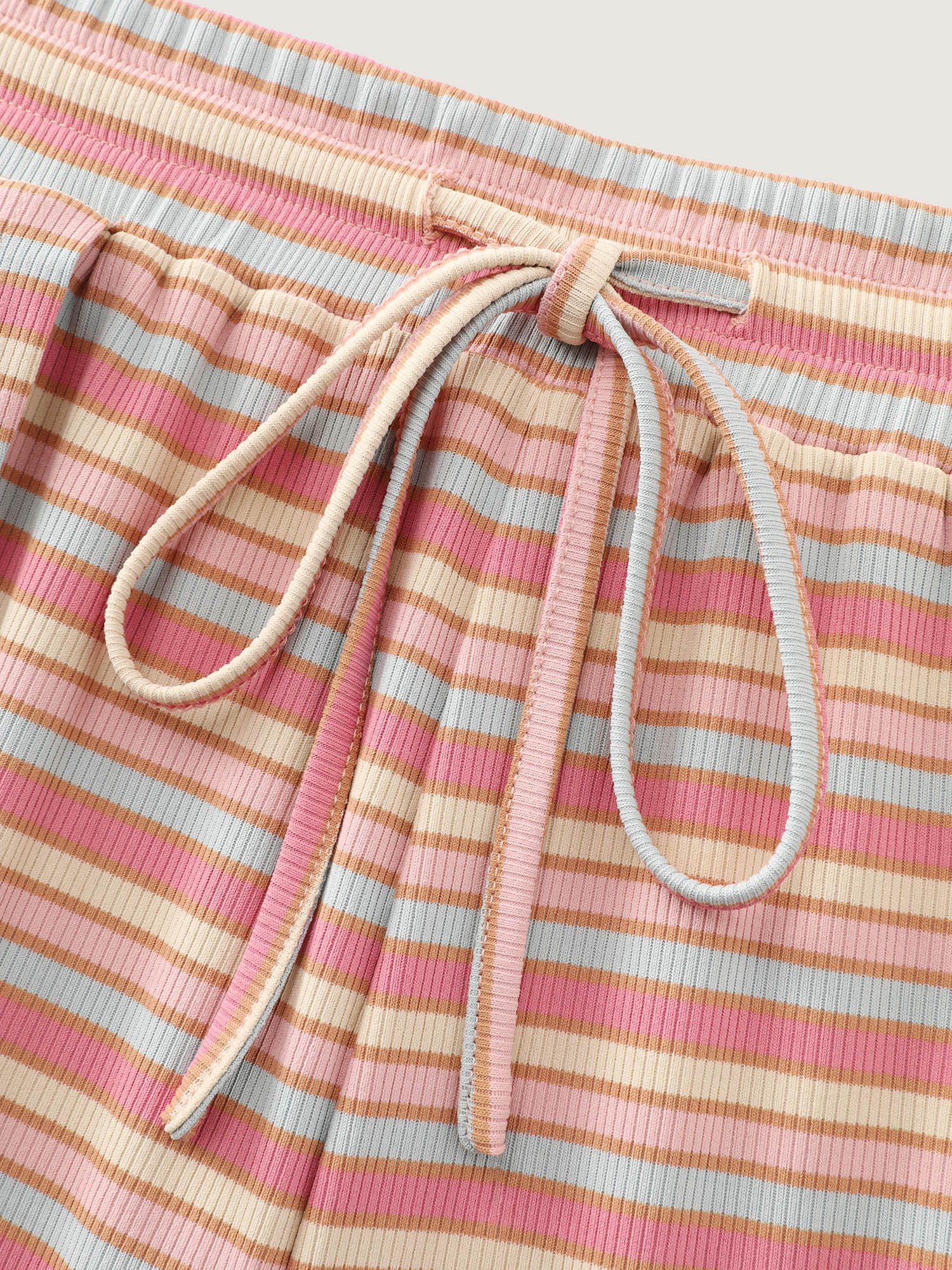 Stretchy Striped Petal Hem Pants - Image 7