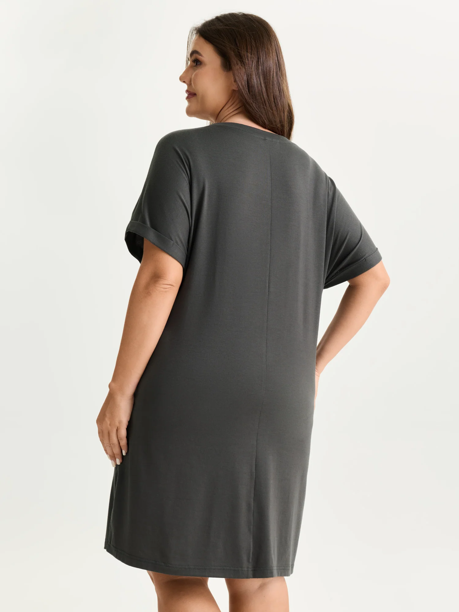 Stretchy Sun Moon Print T-Shirt Midi Dress - Image 5