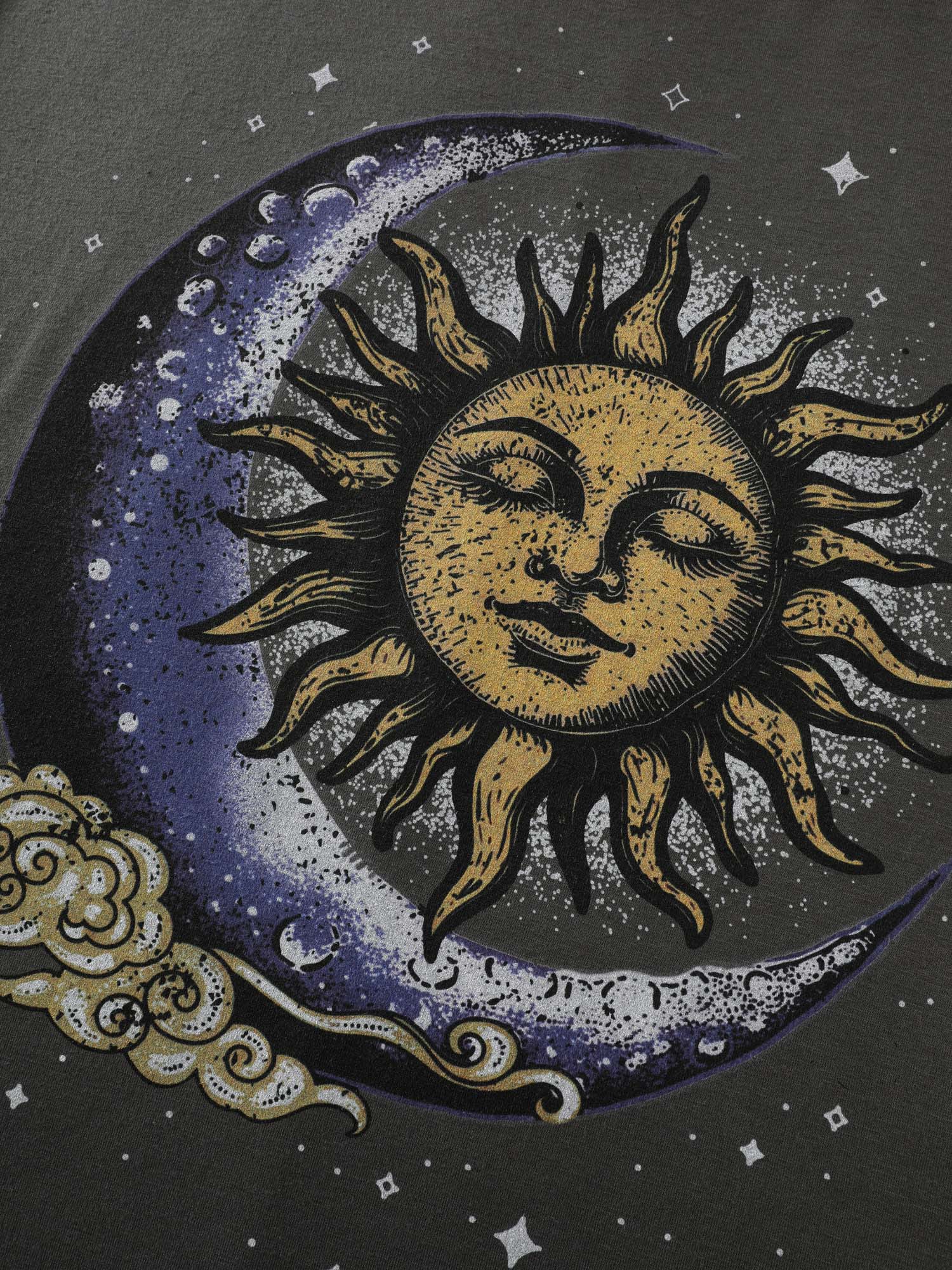 Stretchy Sun Moon Print T-Shirt Midi Dress - Image 6