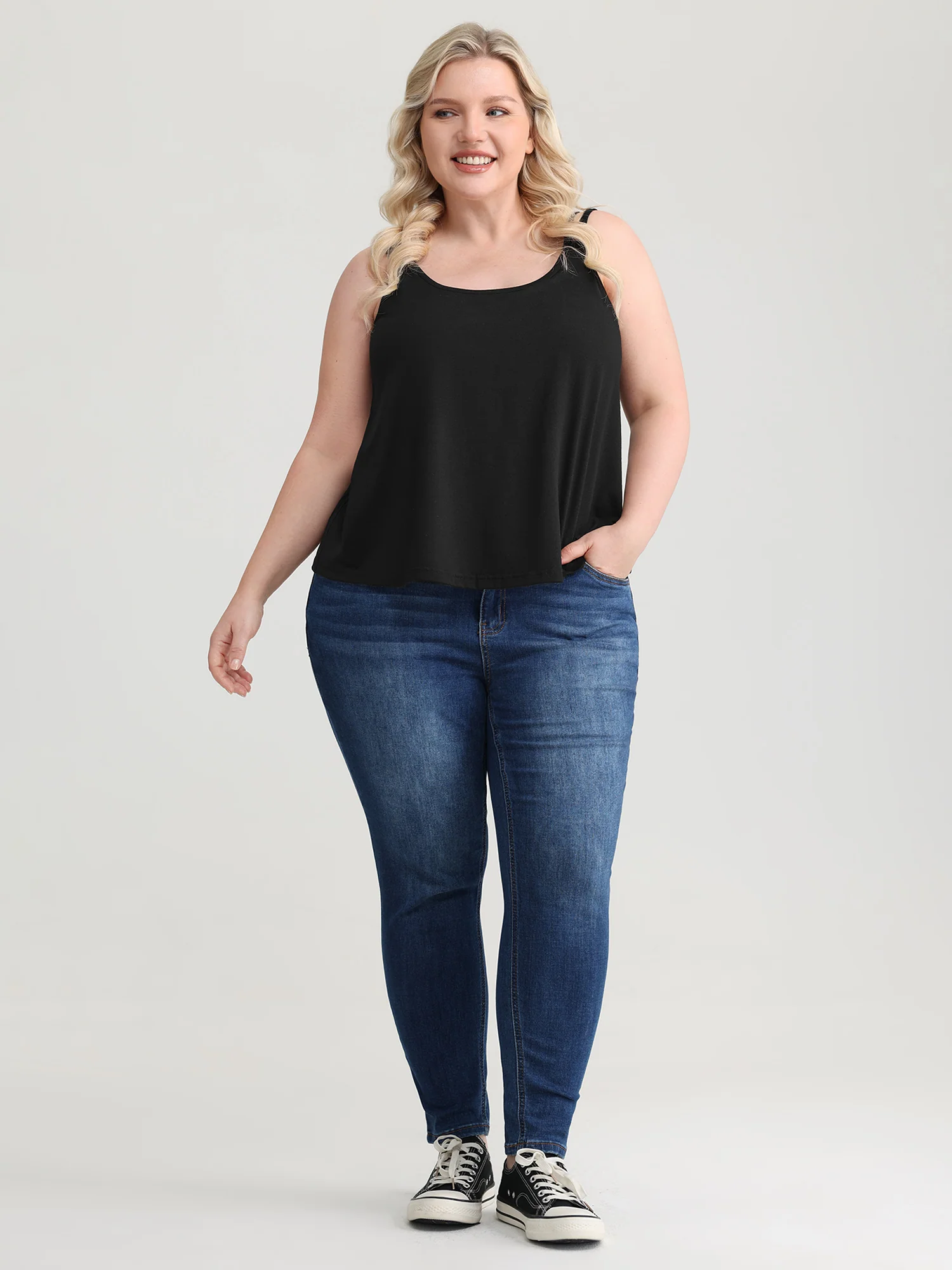 Stretchy Supportive In-Built Bra Tank Top - Image 3