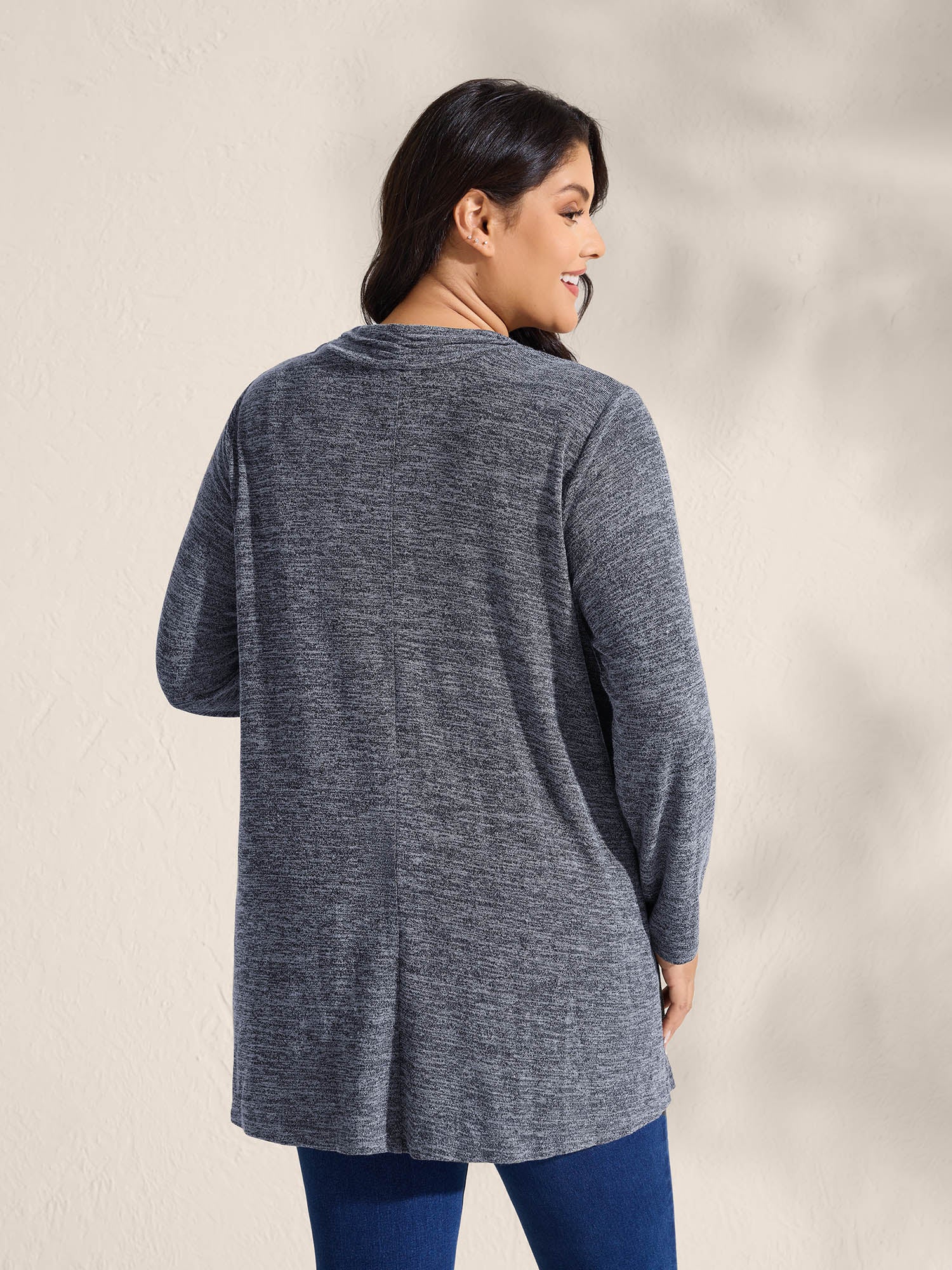 Stretchy Textured Button Detail Jacket - Image 13