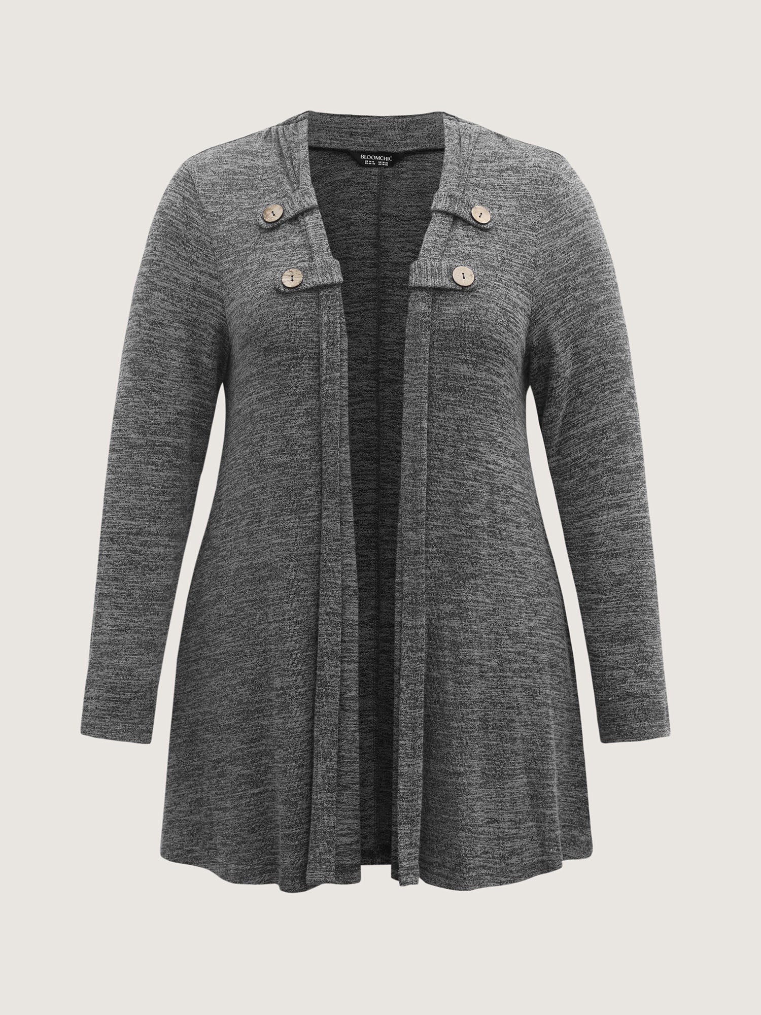 Stretchy Textured Button Detail Jacket - Image 8