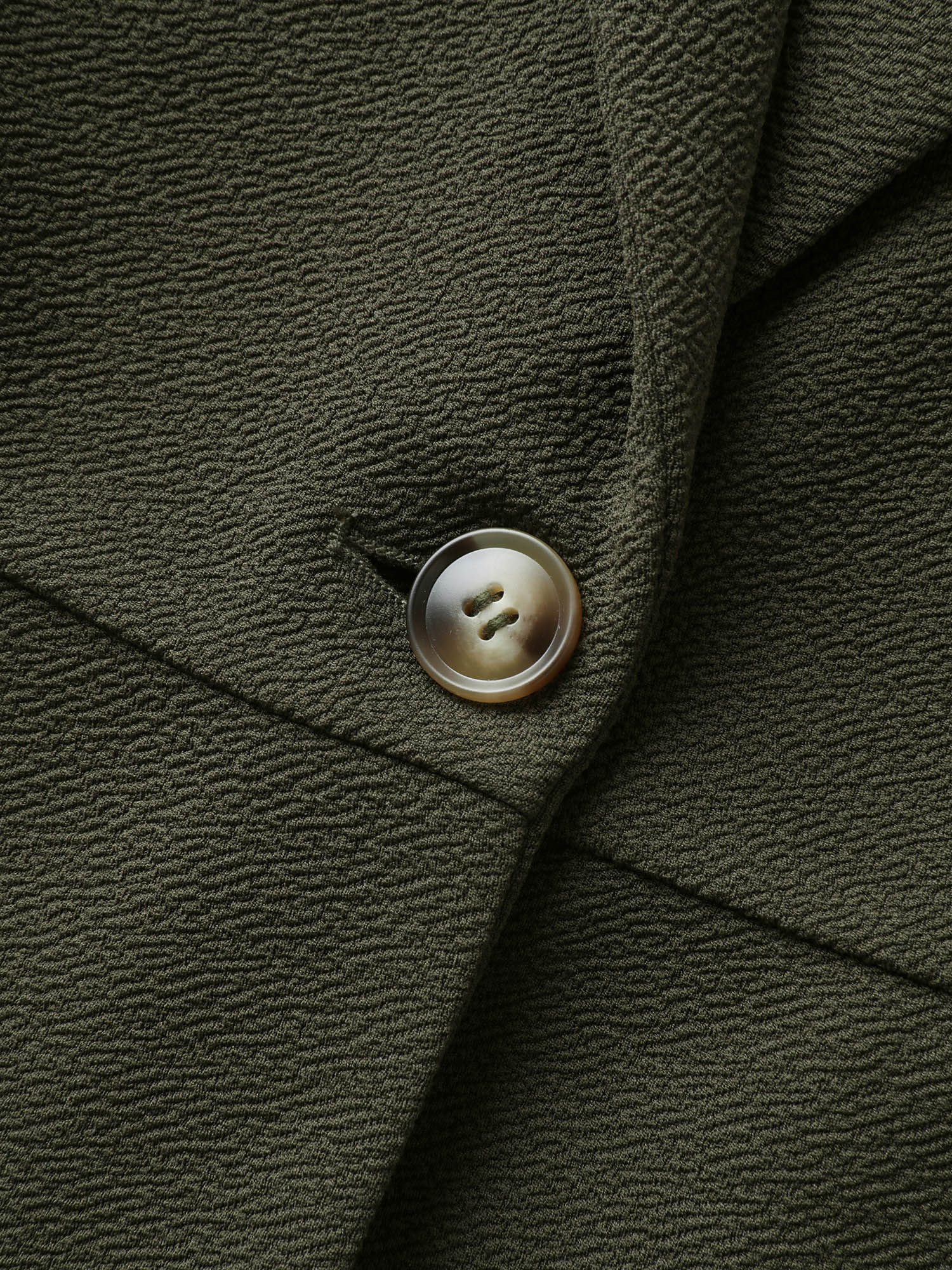 Stretchy Textured Cinched Flared Waist Blazer - Image 6
