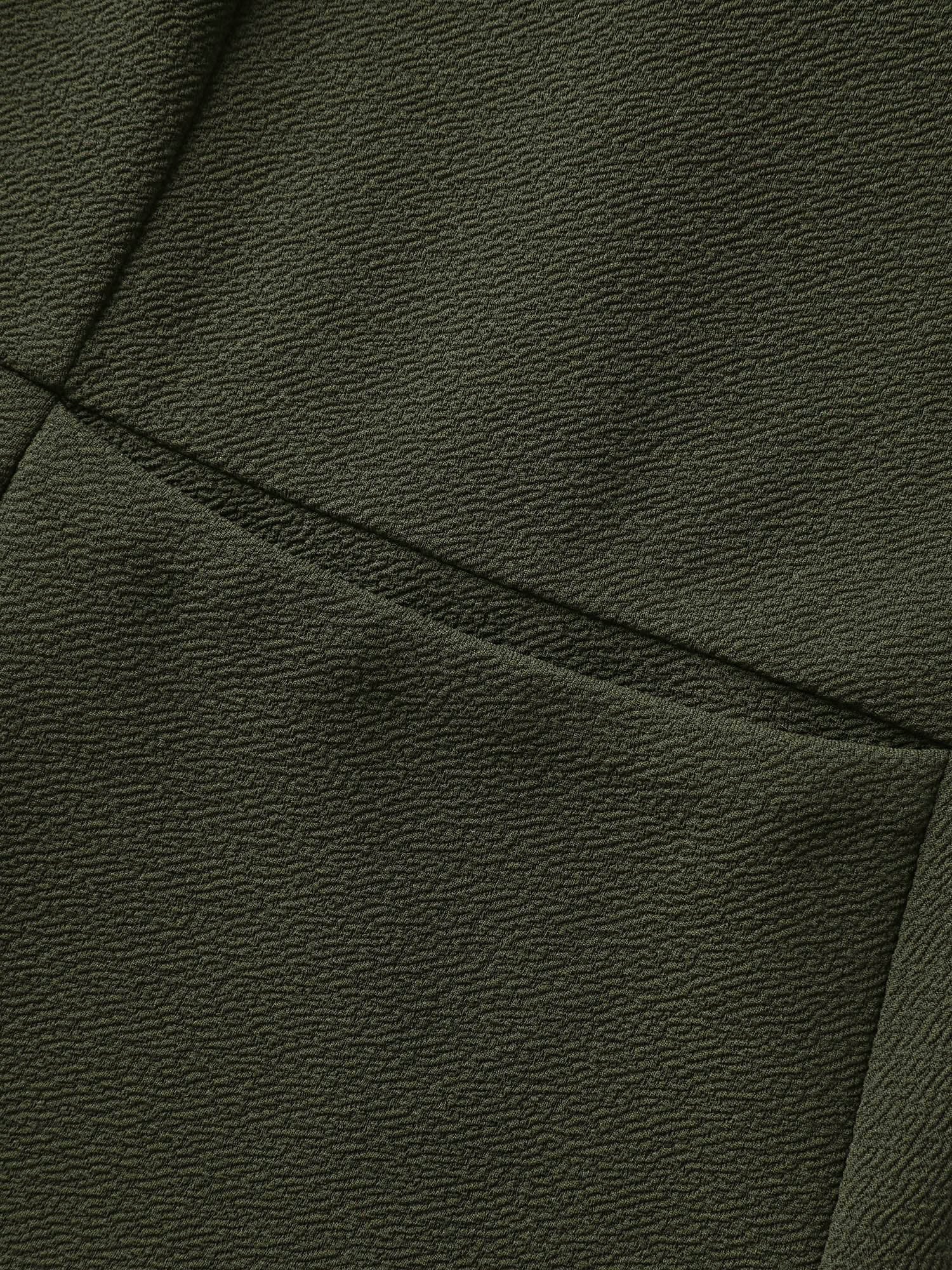 Stretchy Textured Cinched Flared Waist Blazer - Image 7