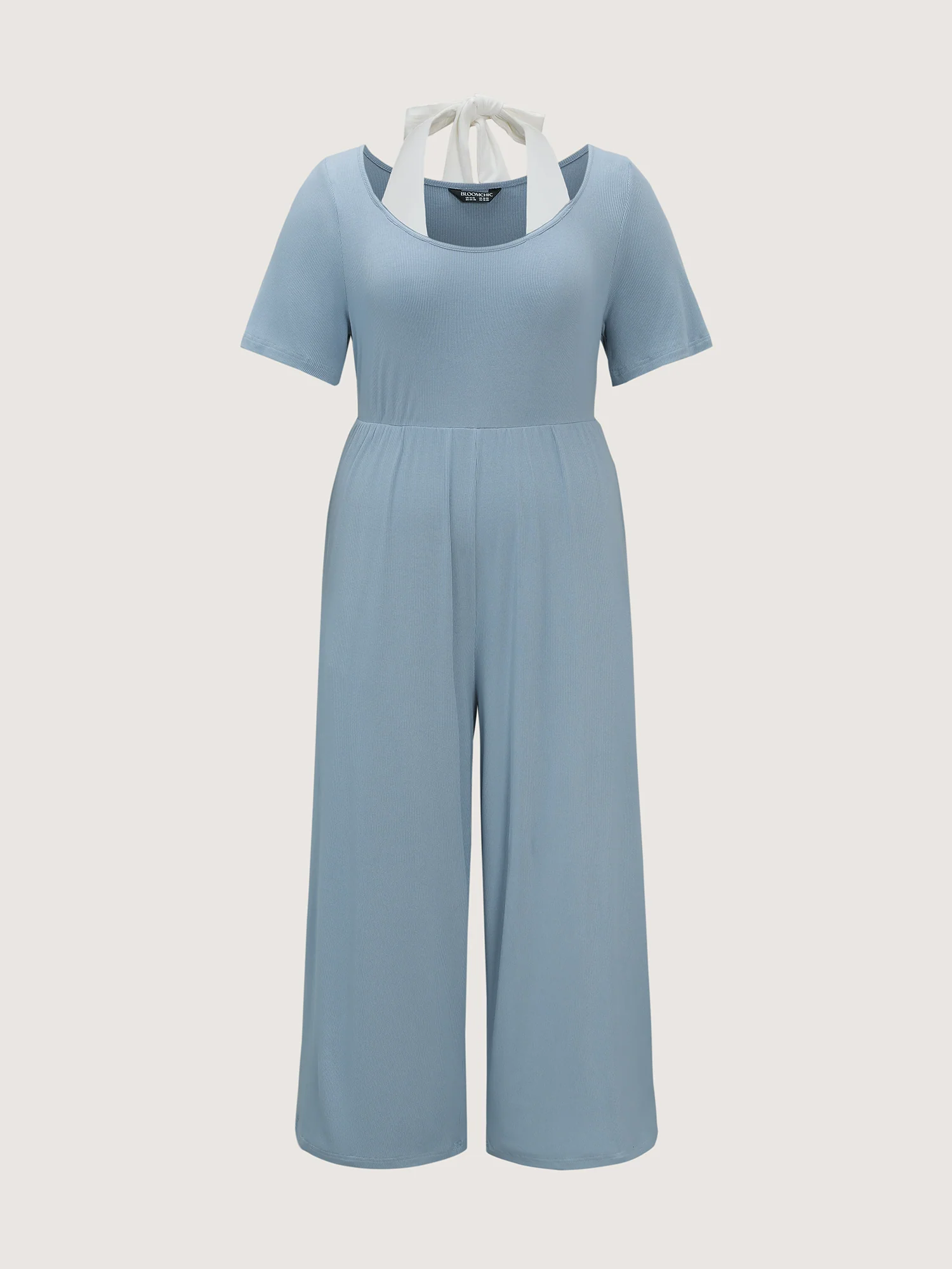 Stretchy Textured Color Contrast Lounge Jumpsuit - Image 8