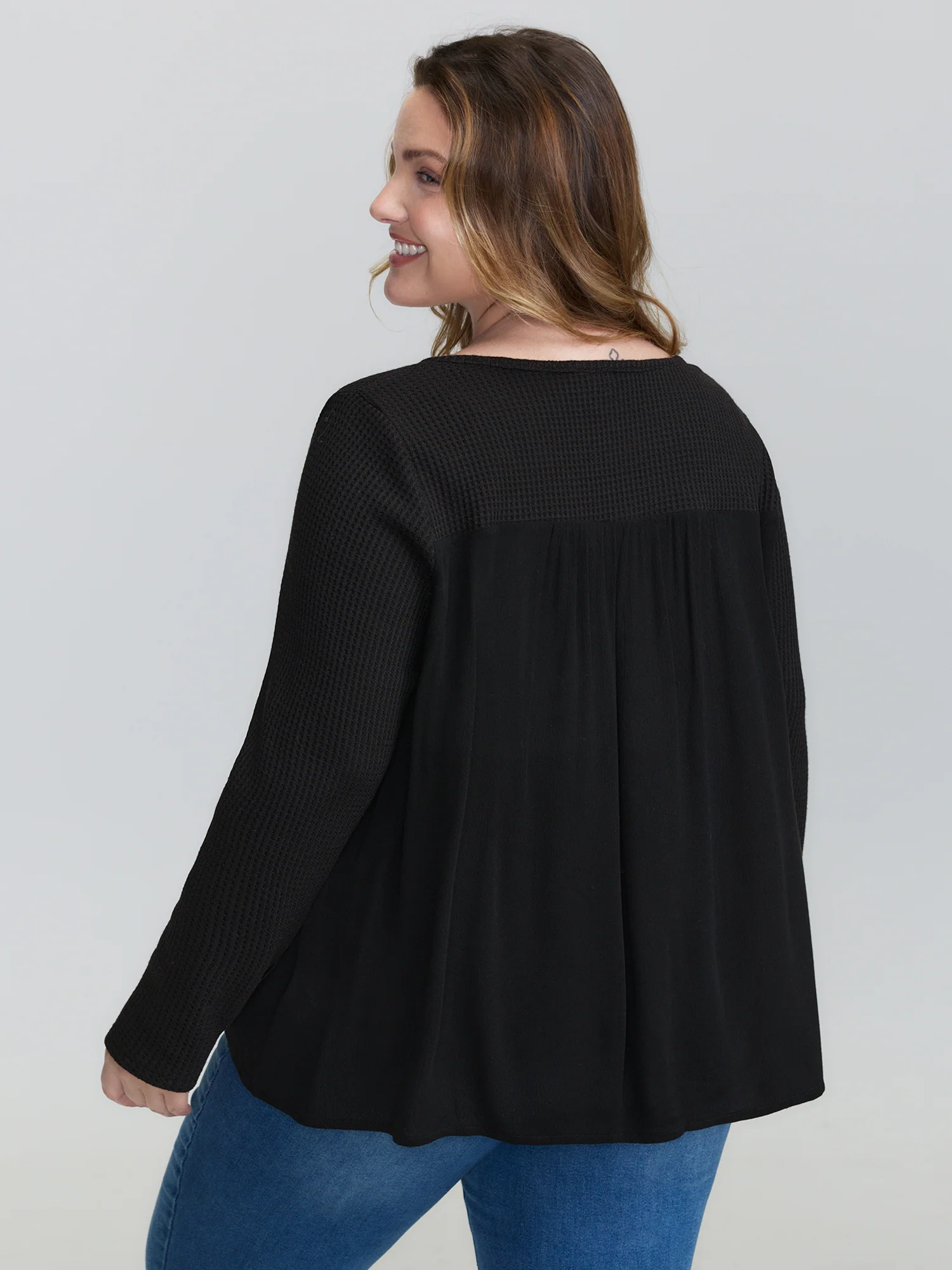 Stretchy Textured Colorful Button Blouse - Image 5