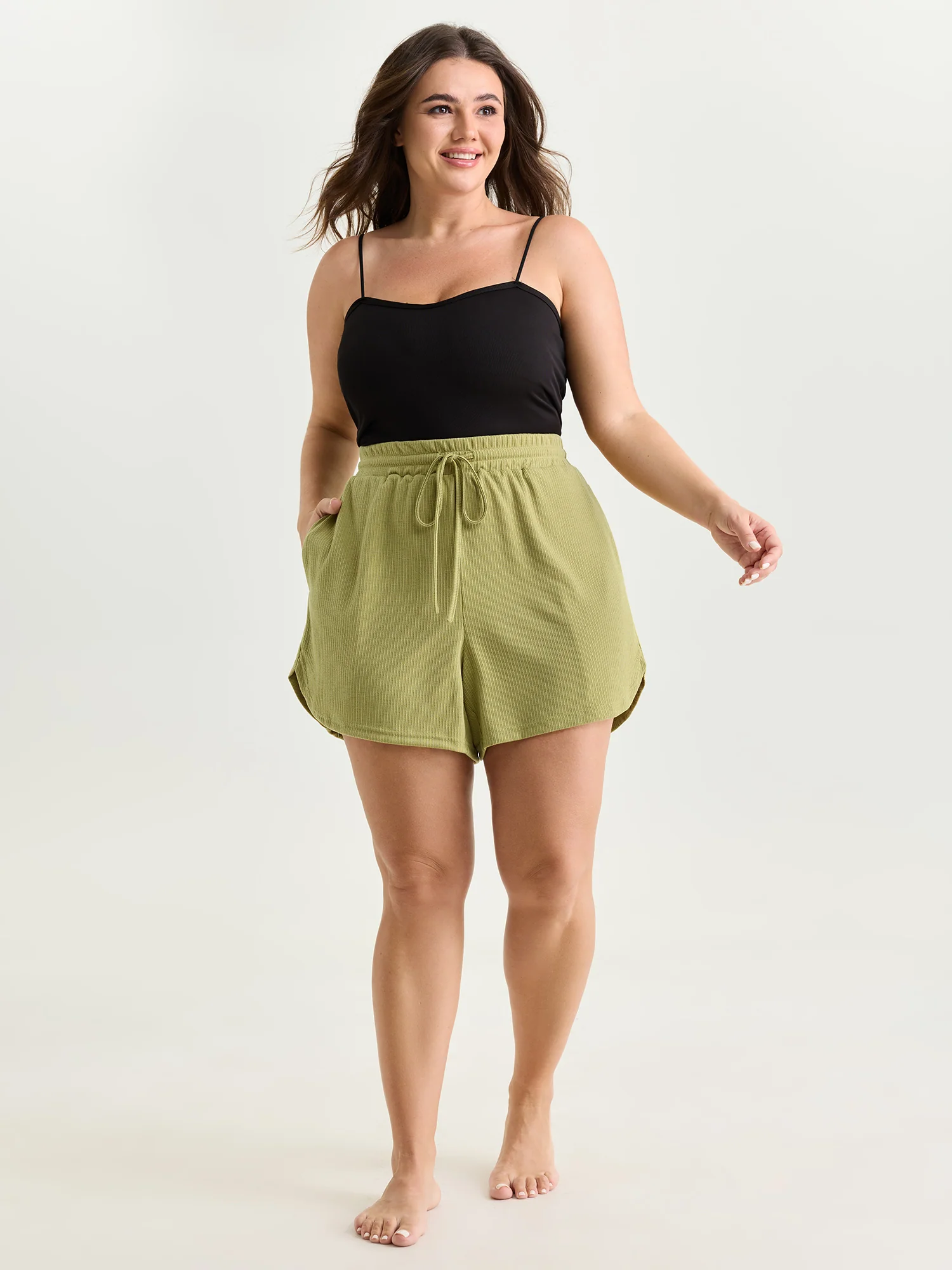 Supersoft Stretchy Textured Drawstring Lounge Bottoms - Image 2
