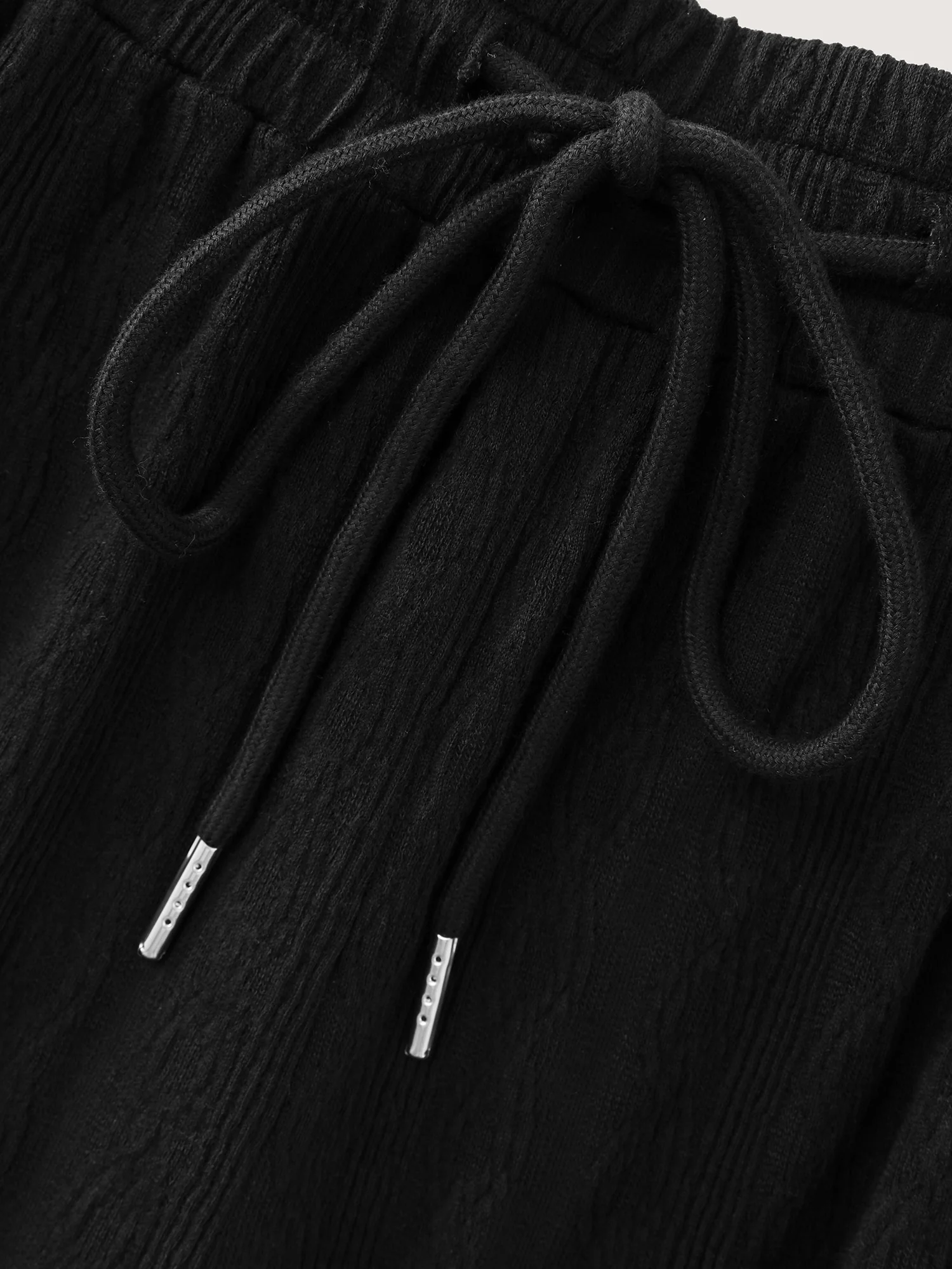 Stretchy Textured Drawstring Waist Pants - Image 7