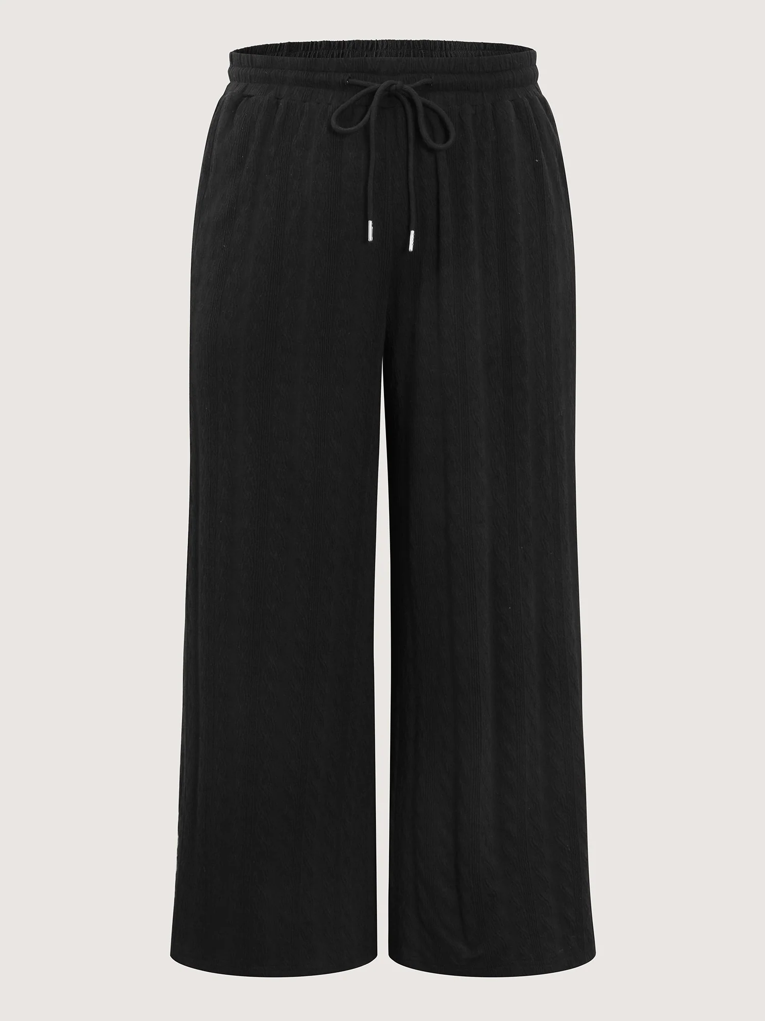 Stretchy Textured Drawstring Waist Pants - Image 9