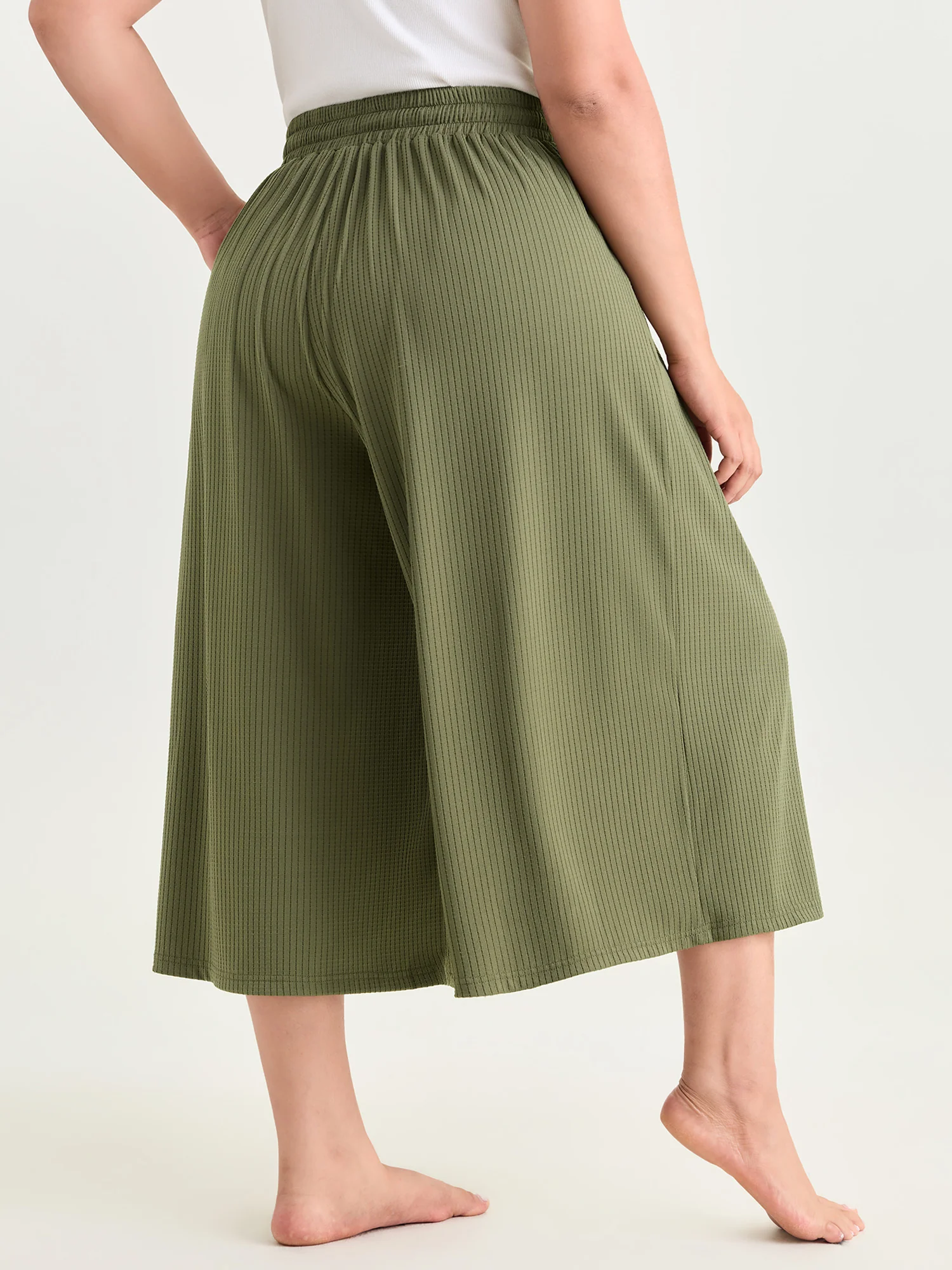 Supersoft Stretchy Textured Elastic Waist Lounge Bottoms - Image 6