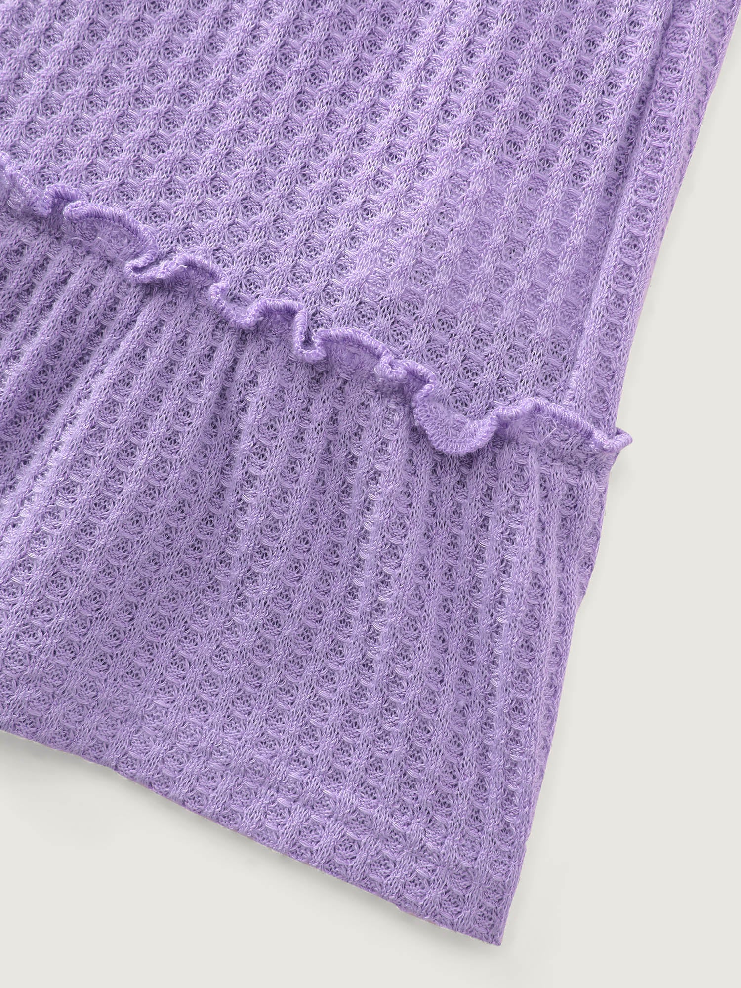 Stretchy Textured Flutter Sleeve Knit Top - Image 6