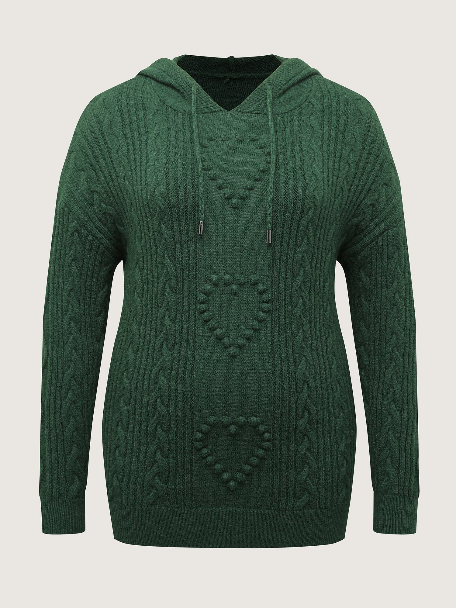 Stretchy Textured Hooded Drawstring Pullover - Image 7