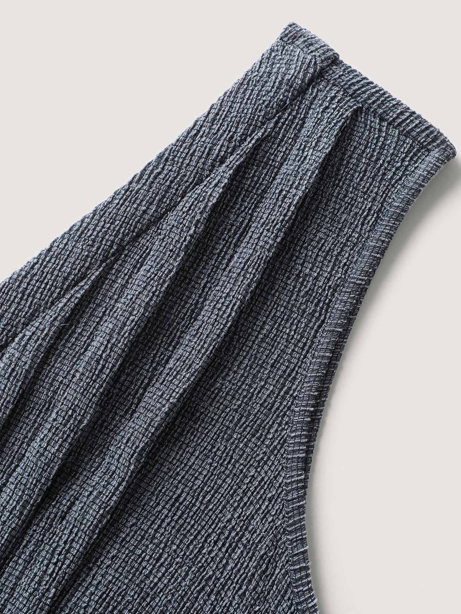 Stretchy Textured Pleated Wide-Leg Jumpsuit - Image 5