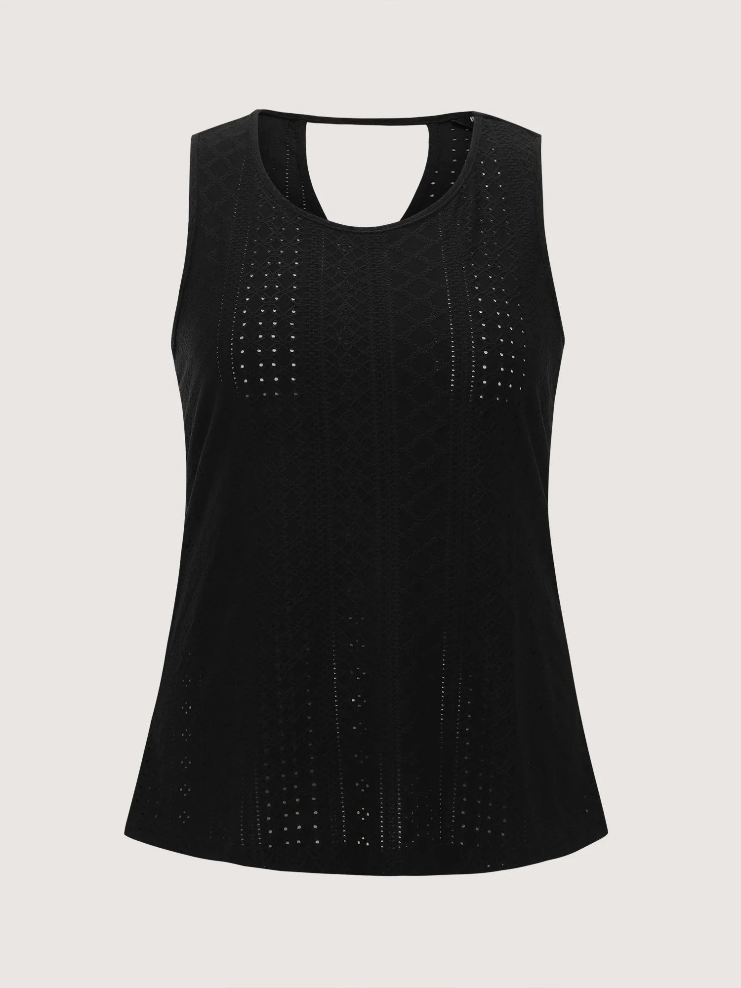 Stretchy Textured Round Neck Tank Top - Image 9