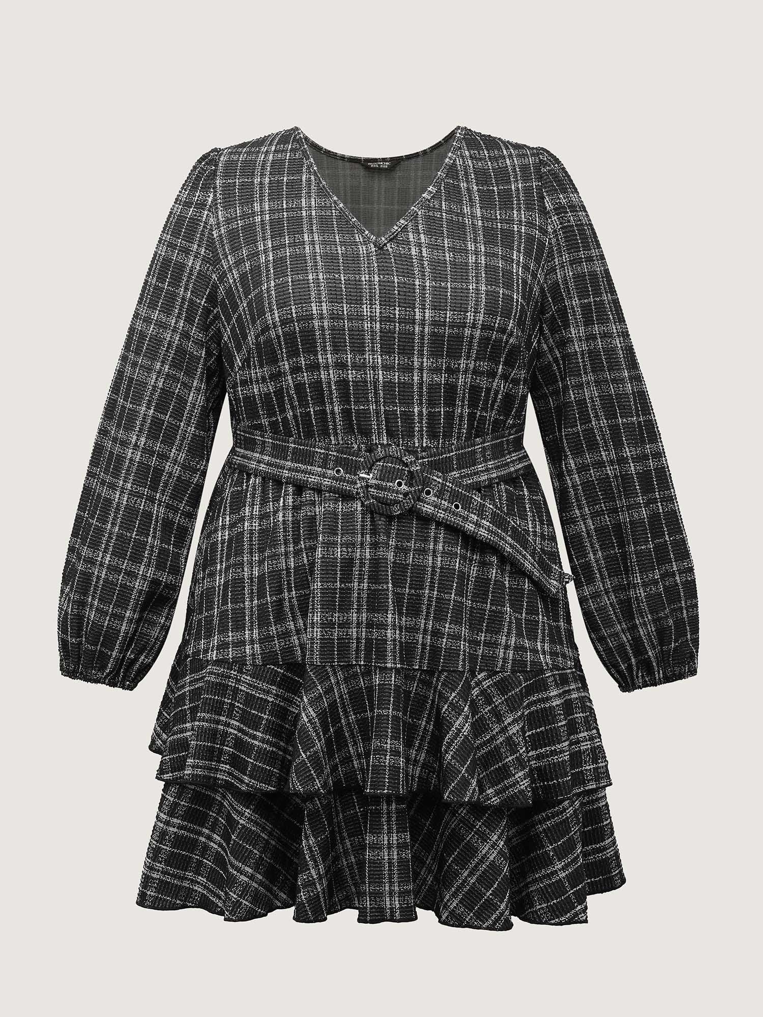 Stretchy Textured Tiered Mini Dress - Image 5