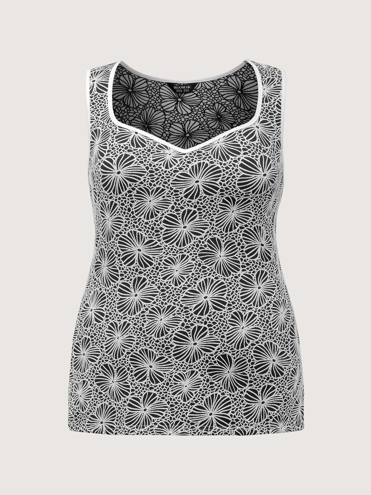 Stretchy Textured Two-Tone Jacquard Tank Top - Image 6