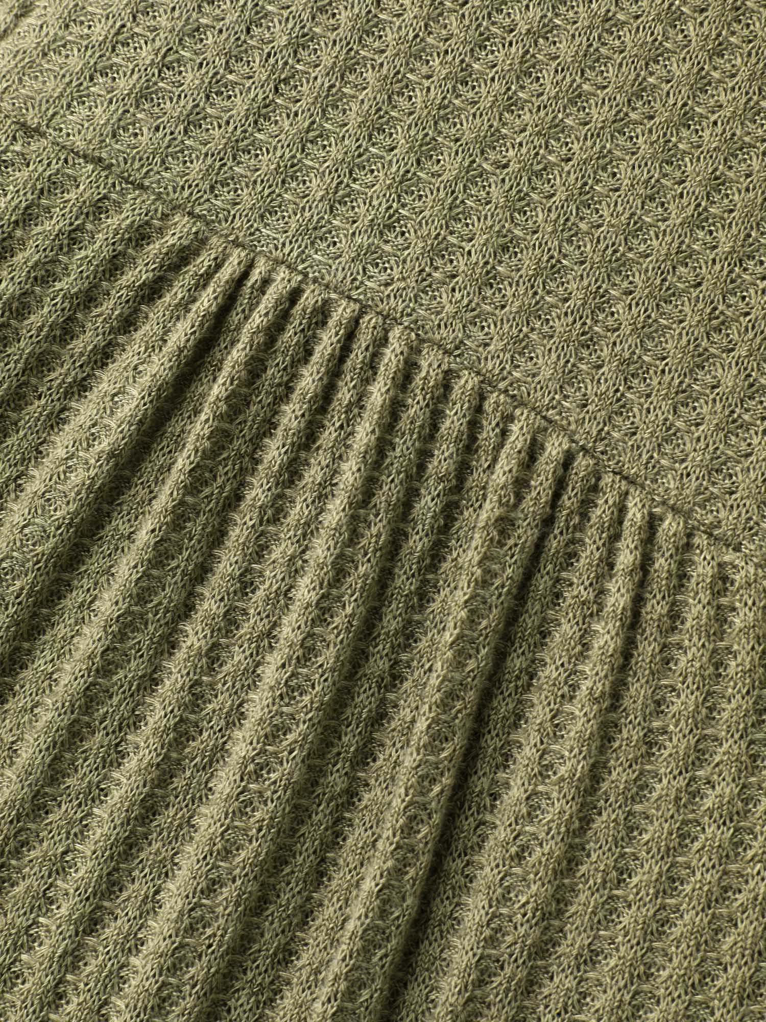 Stretchy Textured Waist-Tie Midi Dress - Image 7
