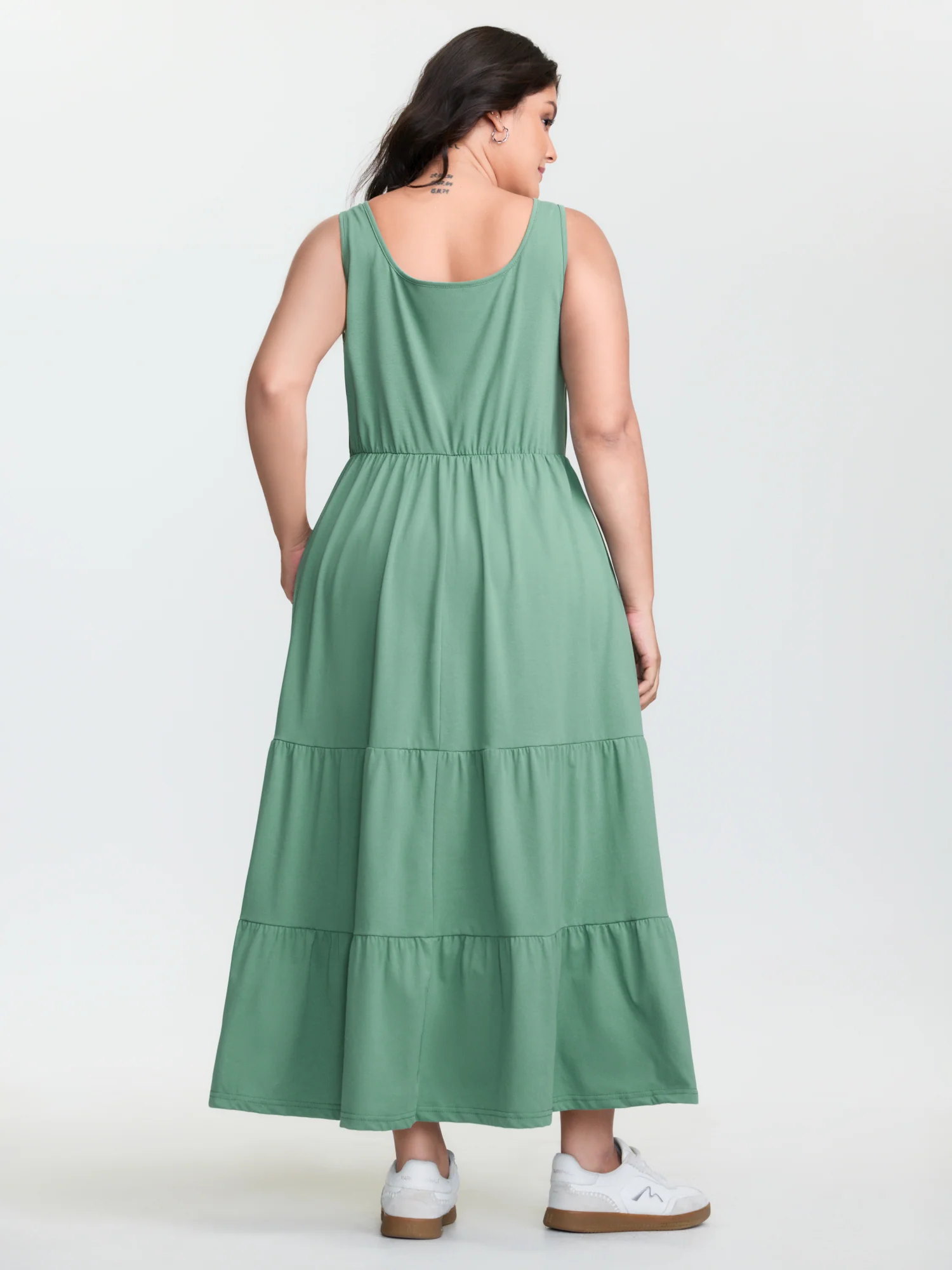 Stretchy Tiered Flowy Maxi Dress - Image 6
