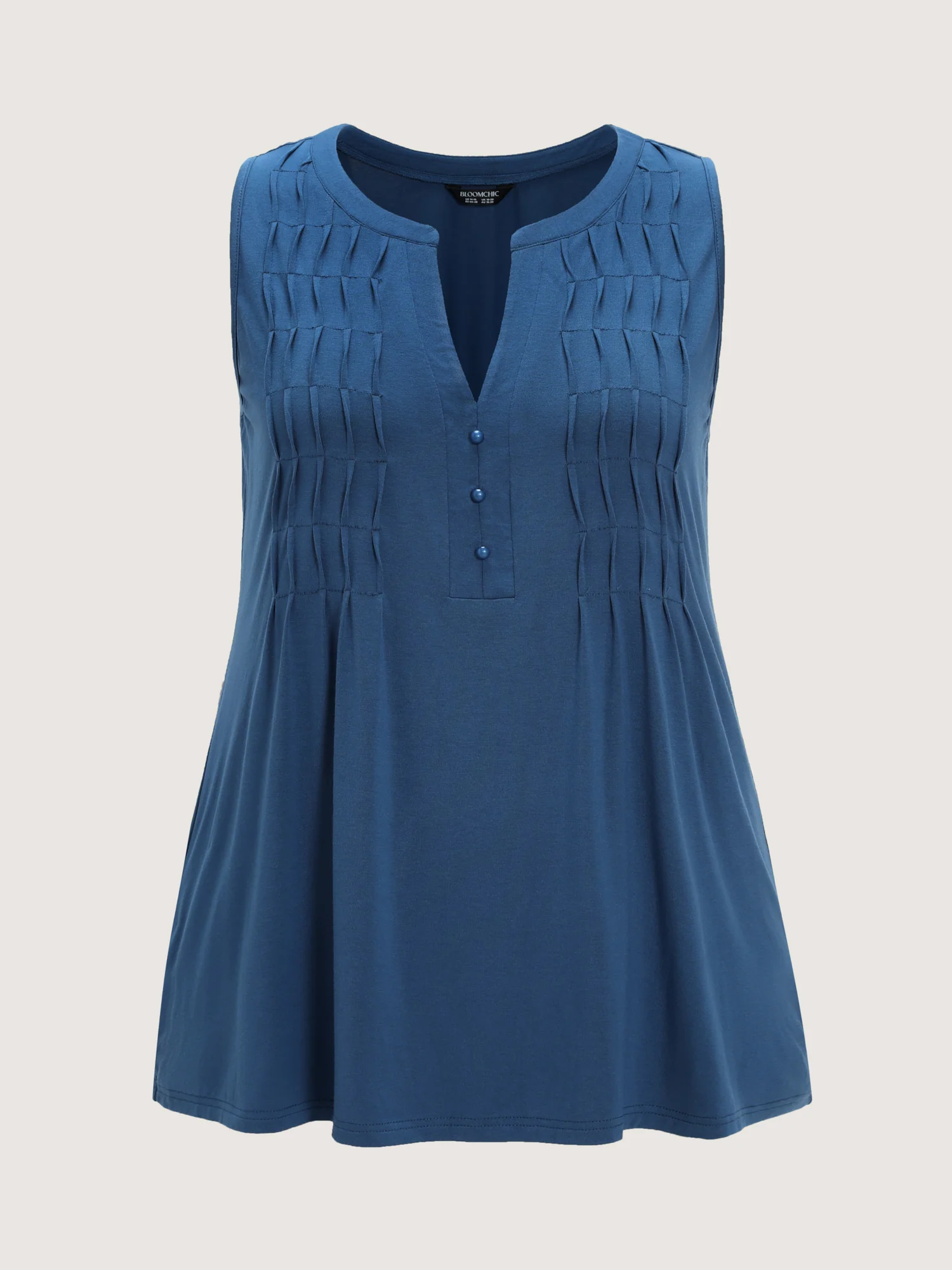 Stretchy Toothpick Pleats Plain Tank Top - Image 8