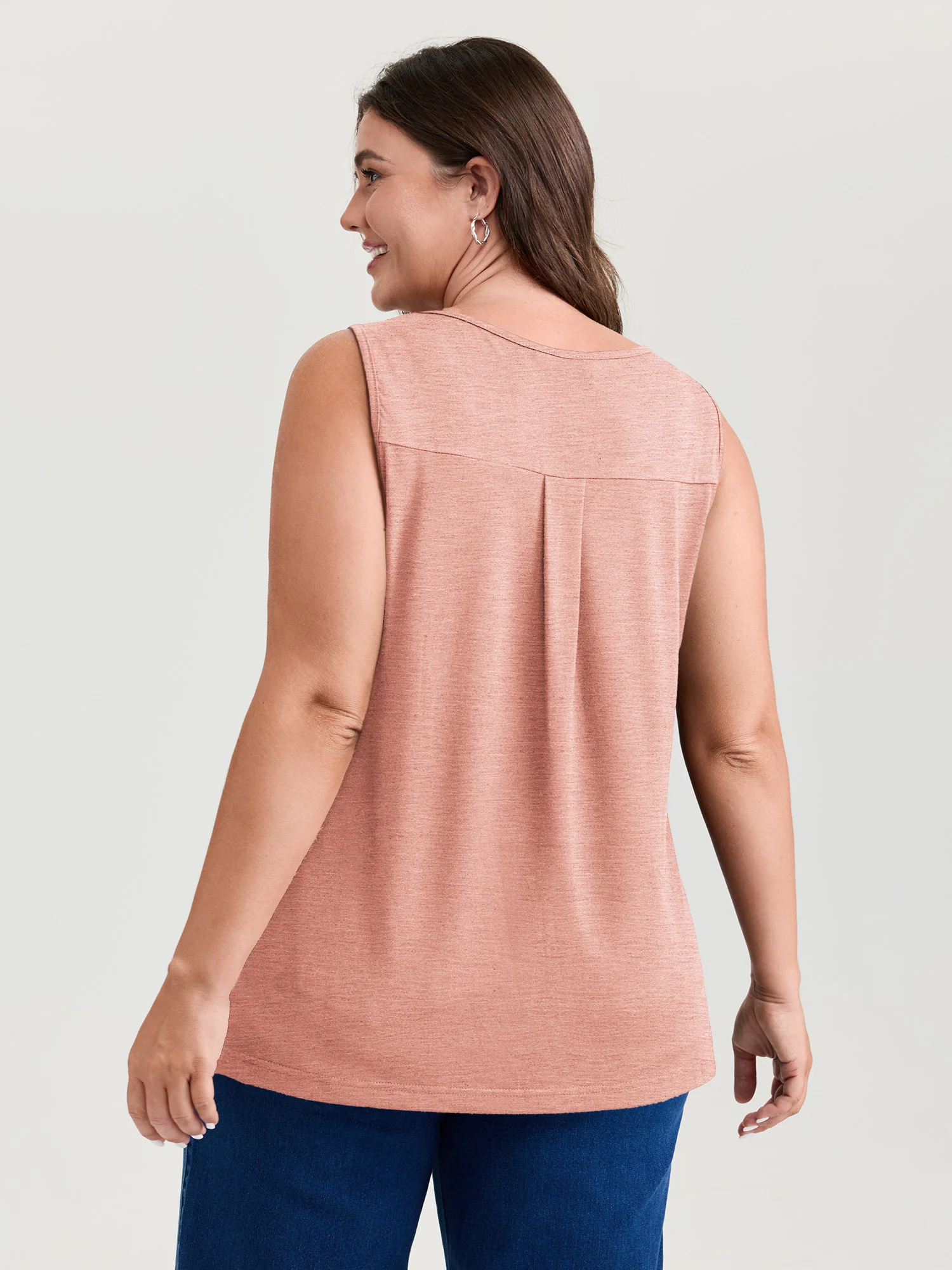 Stretchy V-Neck Pleated Tank Top - Image 14