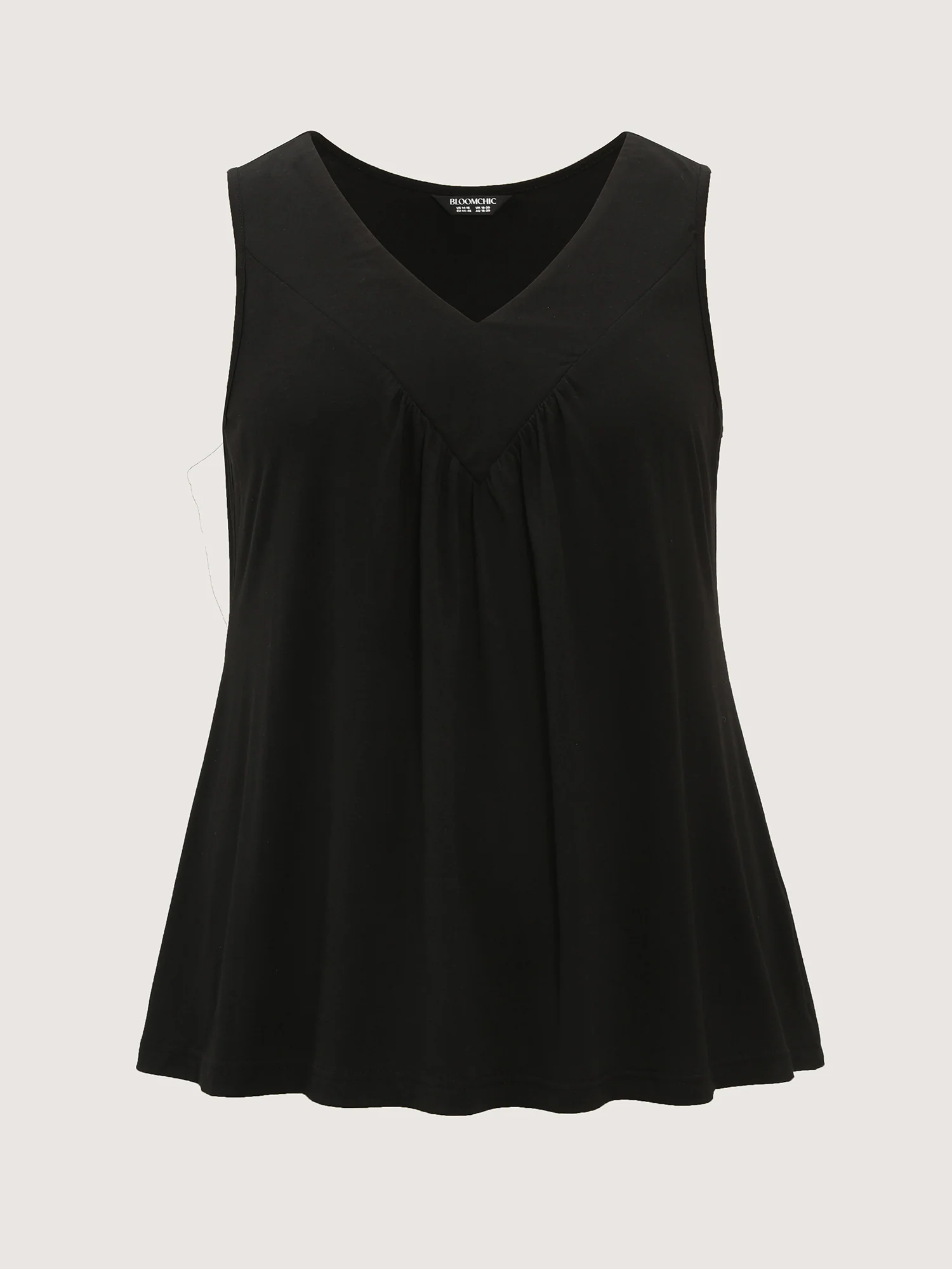 Stretchy V-Neck Pleated Tank Top - Image 6