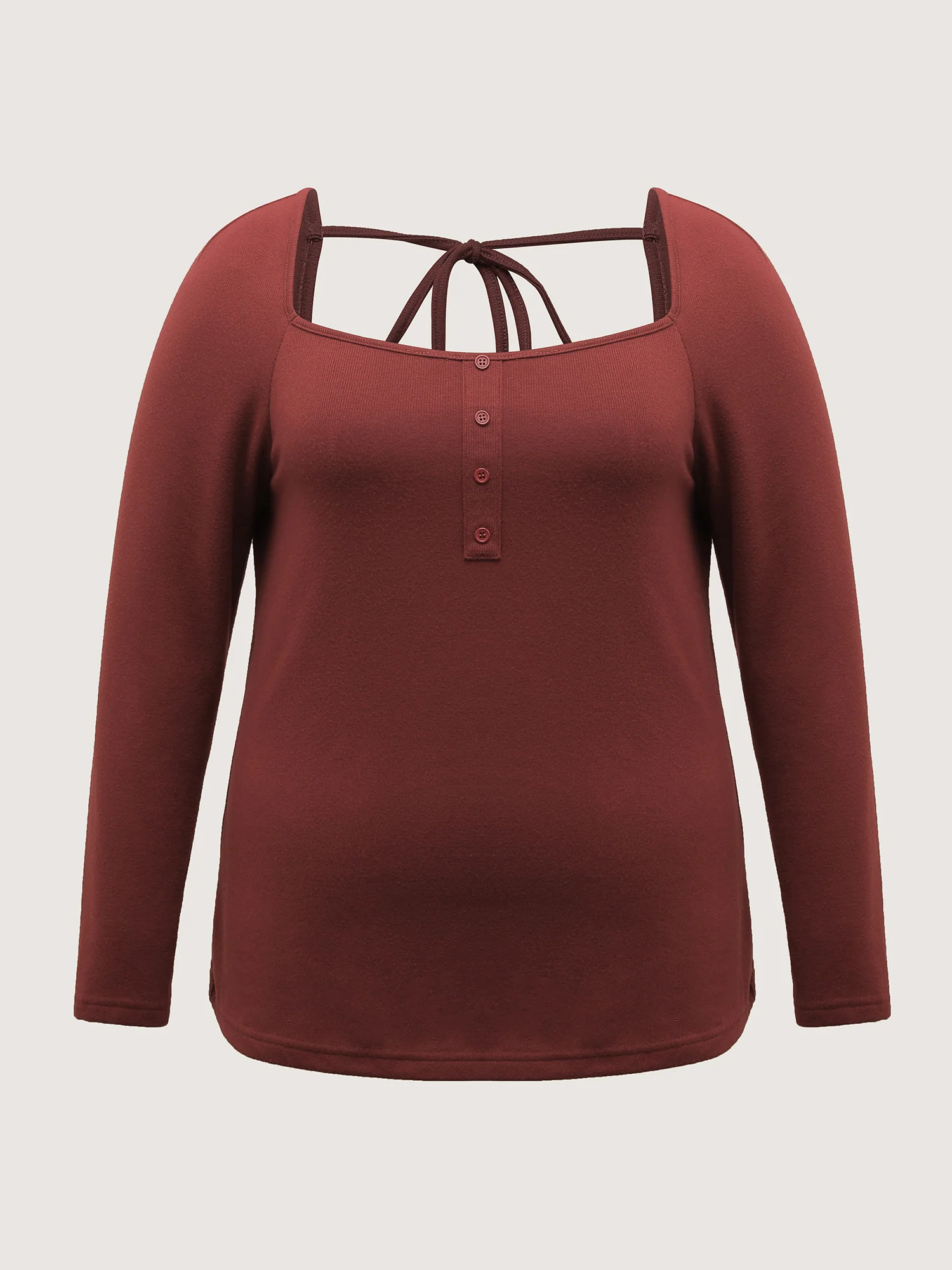 Stretchy Velvety Feel Back Detail T-Shirt - Image 6