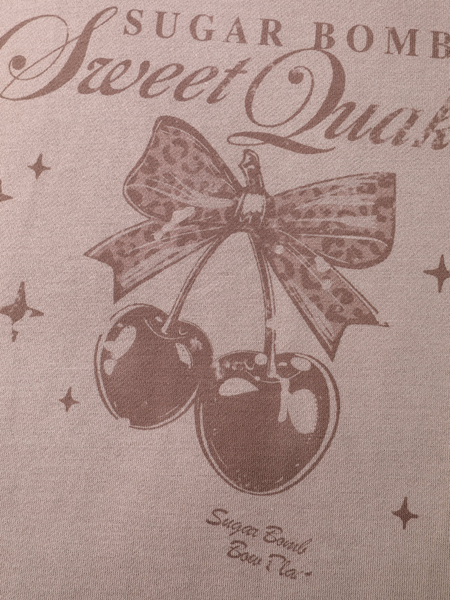 Stretchy Vintage Cherry Print Loose Fit Sweatshirt - Image 6